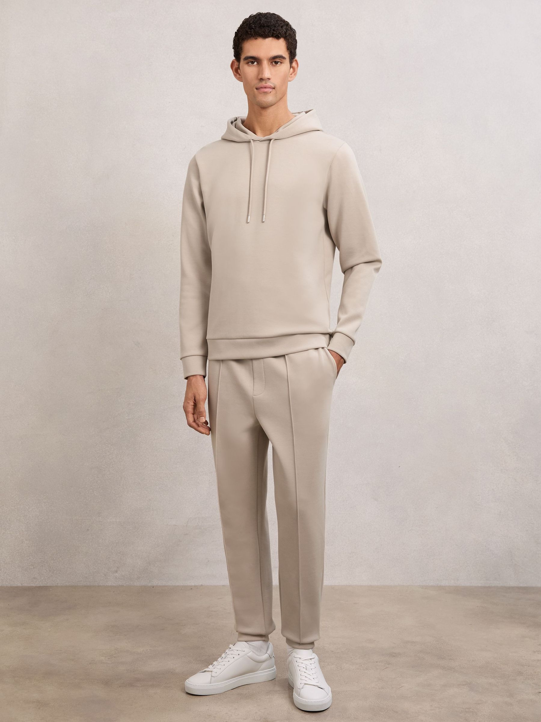 Premium Interlock-Jersey Joggers in Stone (Y12392) | $170