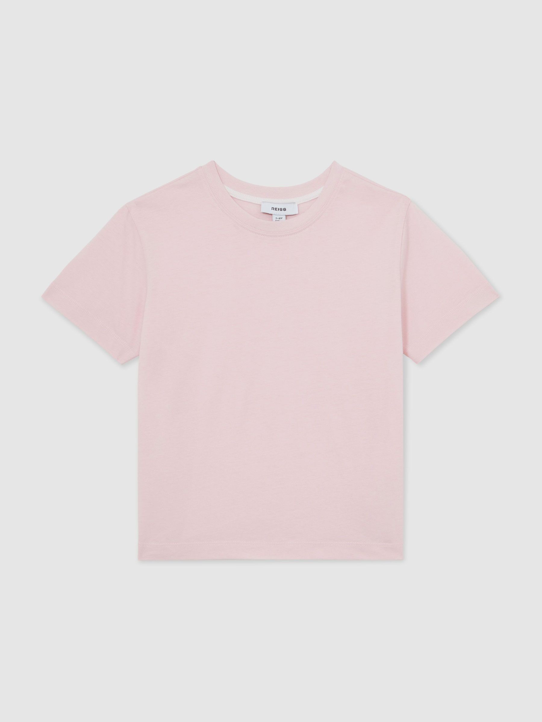 13-14 yrs Cotton Crew-Neck T-Shirt in Pale Pink (Y14402) | €25