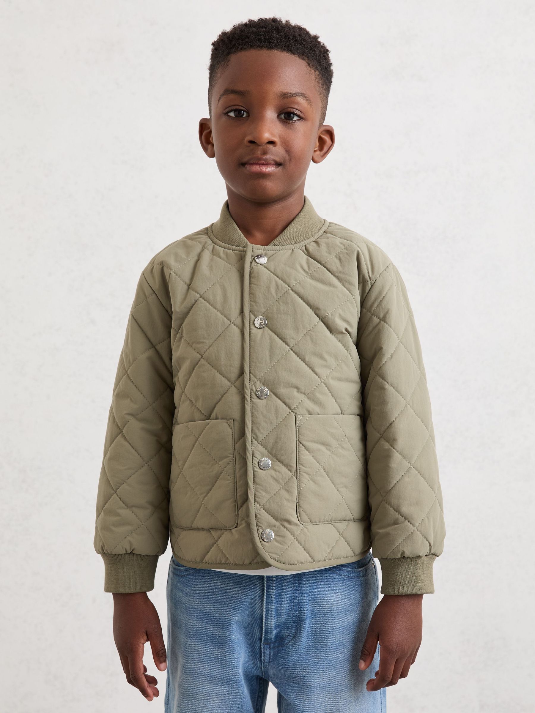 9-13 yrs Lightweight Quilted Jacket in Green (Y14405) | $110