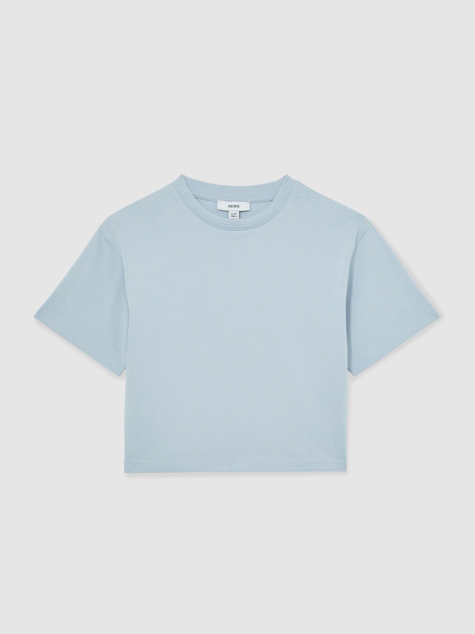13-14 yrs Cotton Ribbed-Neck Oversized T-Shirt in Blue (Y20899) | €25