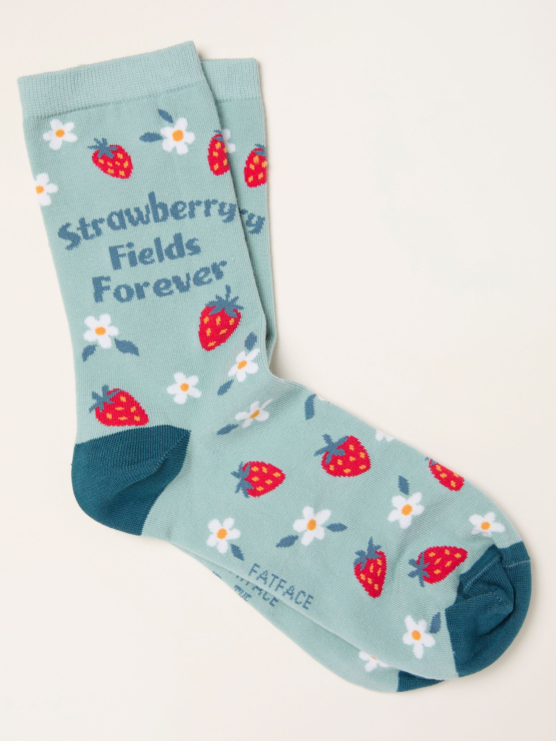 Green The Beatles Strawberry Fields Socks (Y21768) | $14
