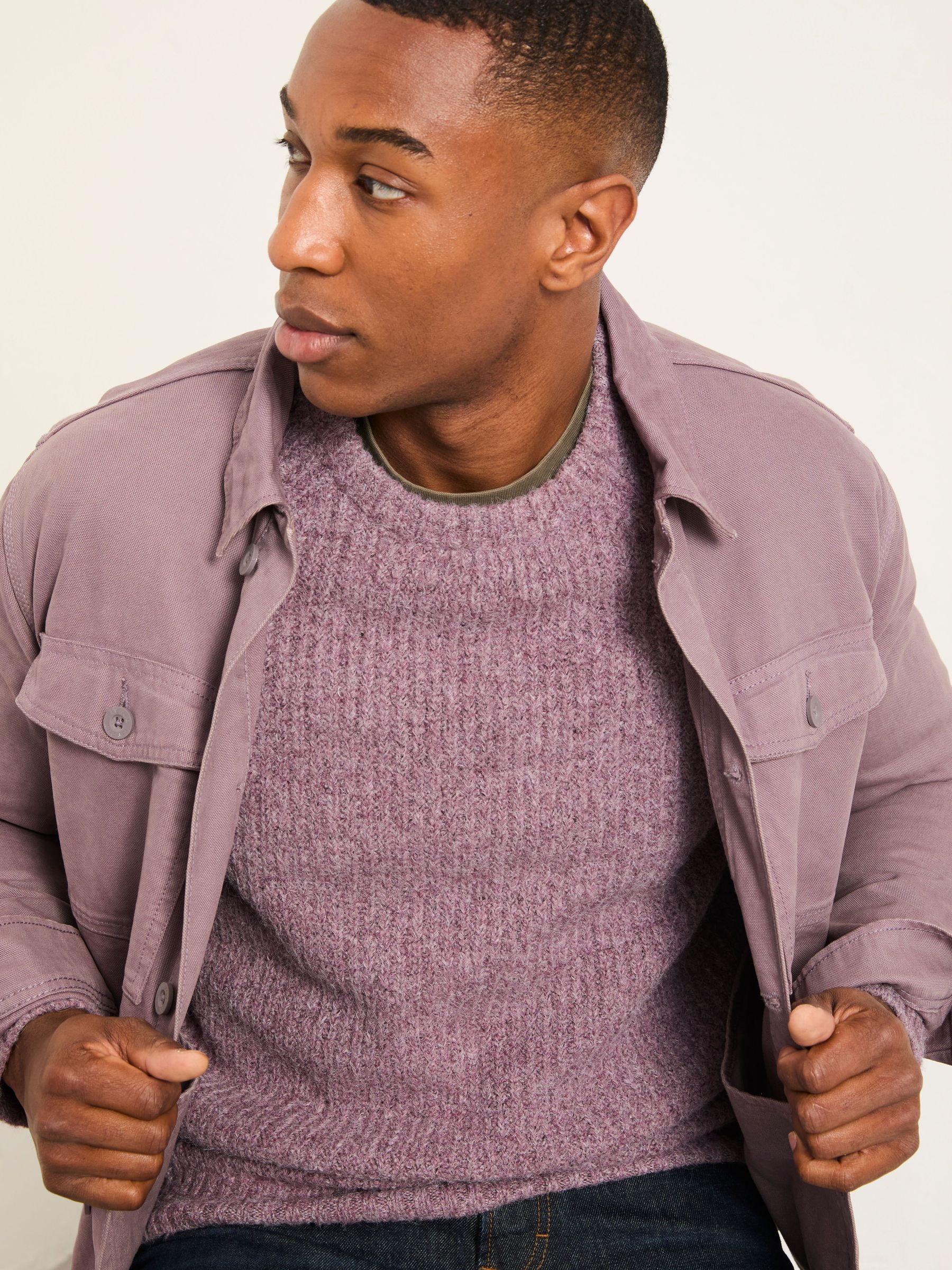 Sefton Purple Knitted Crew Neck Jumper (Y23464) | €72.50