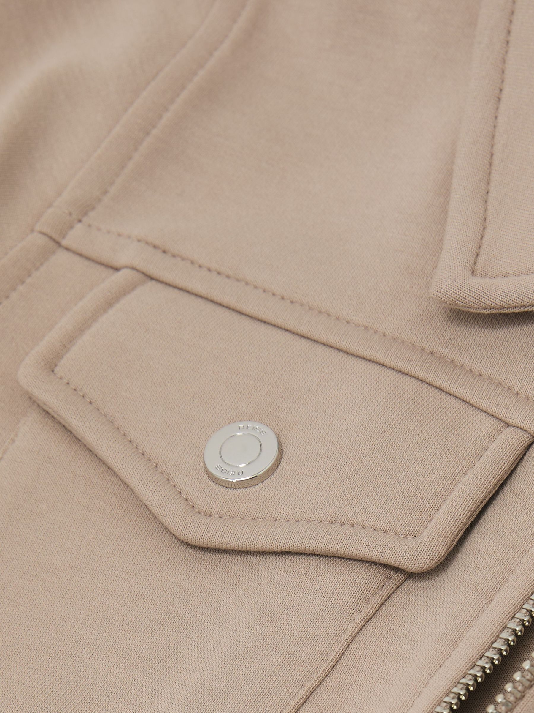 Premium Interlock Zip-Through Overshirt in Stone (Y25122) | €60