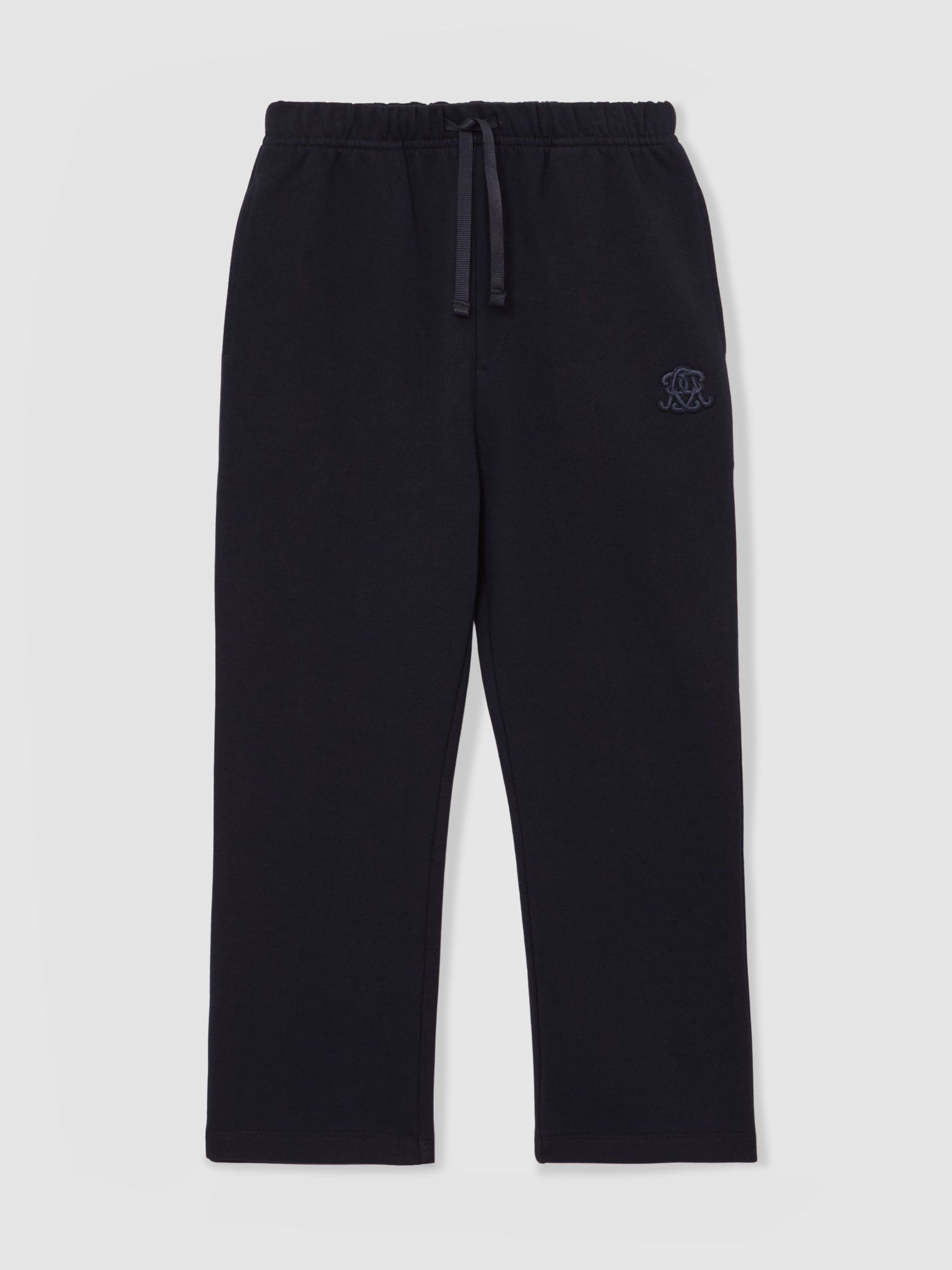 13-14 yrs Monogram Embroidered Cotton Joggers in Navy Blue (Y25132) | $70