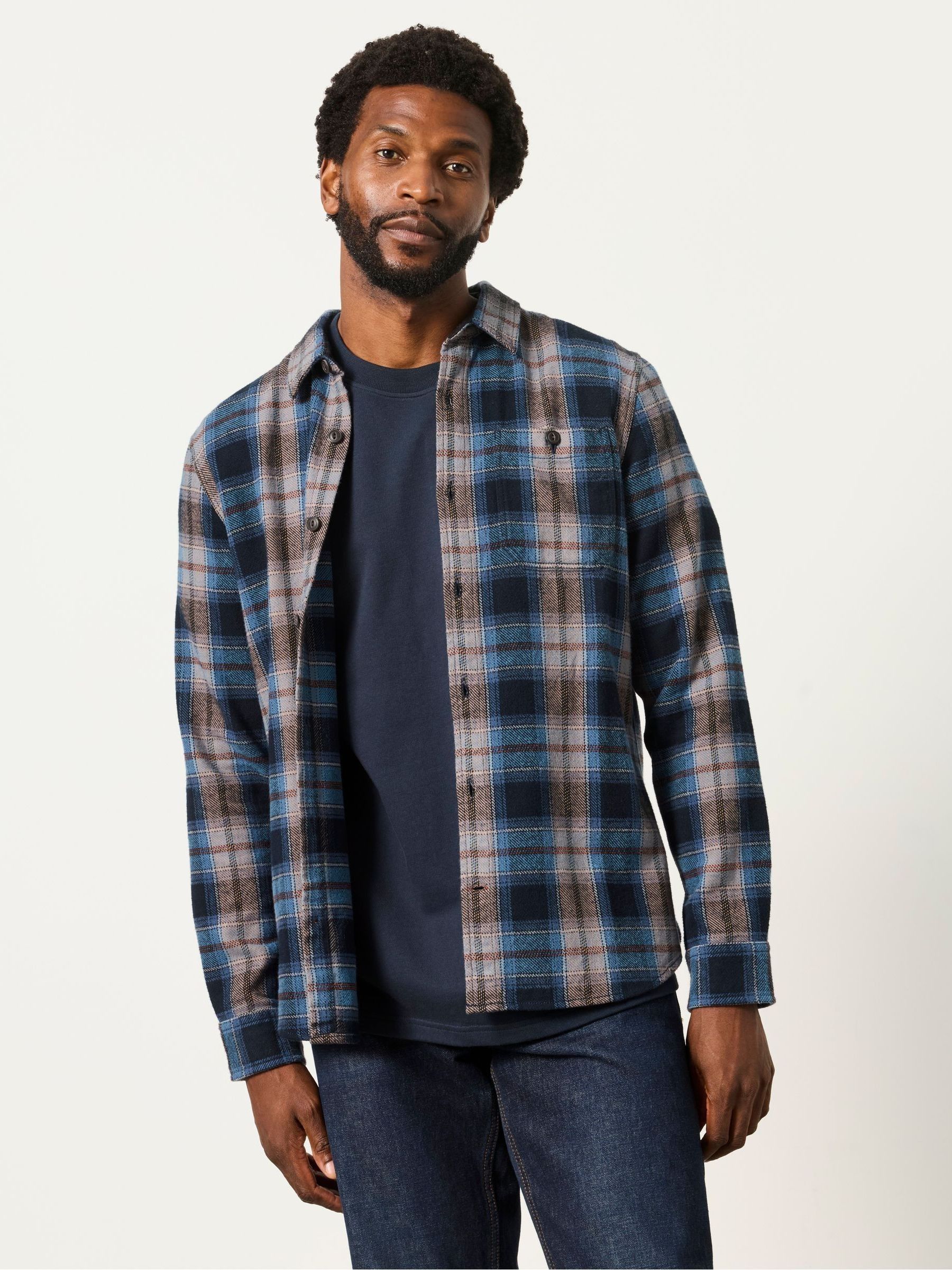 Blue - Regular Long Sleeve Check Shirt