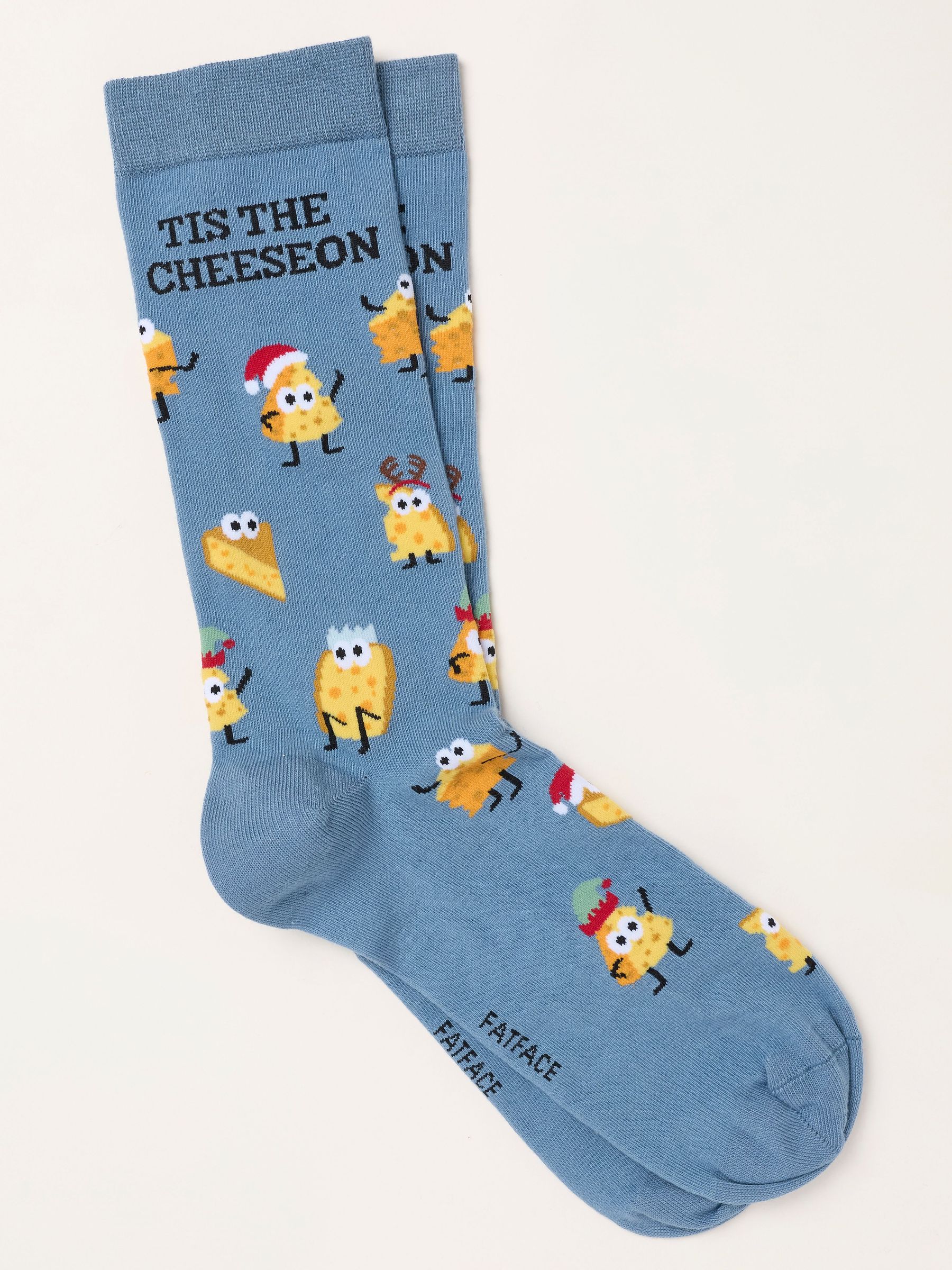 Blue - Regular Tis The Cheeseon Christmas Socks
