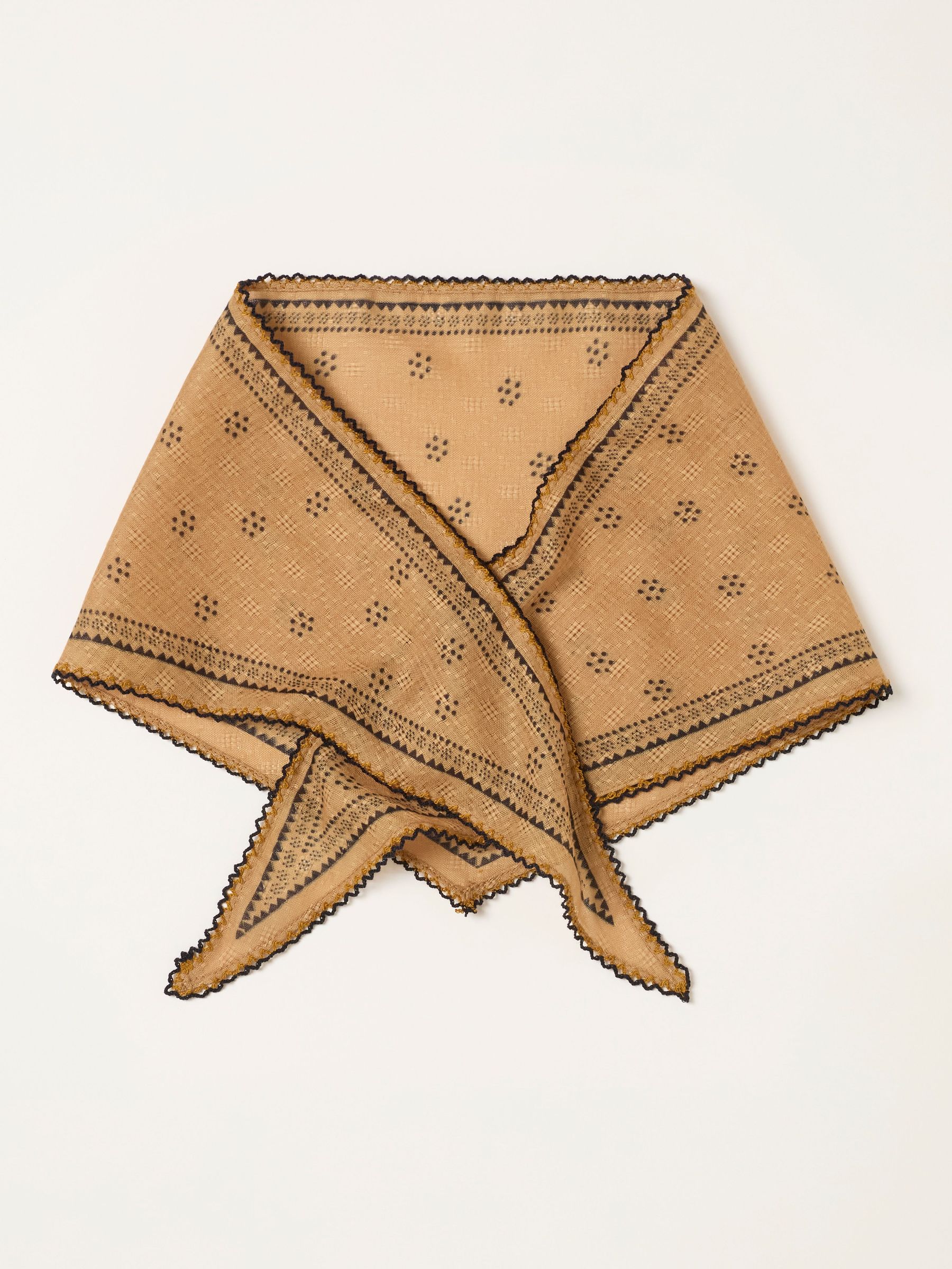 Mustard Yellow - Scattered Spot Triangle Scarf