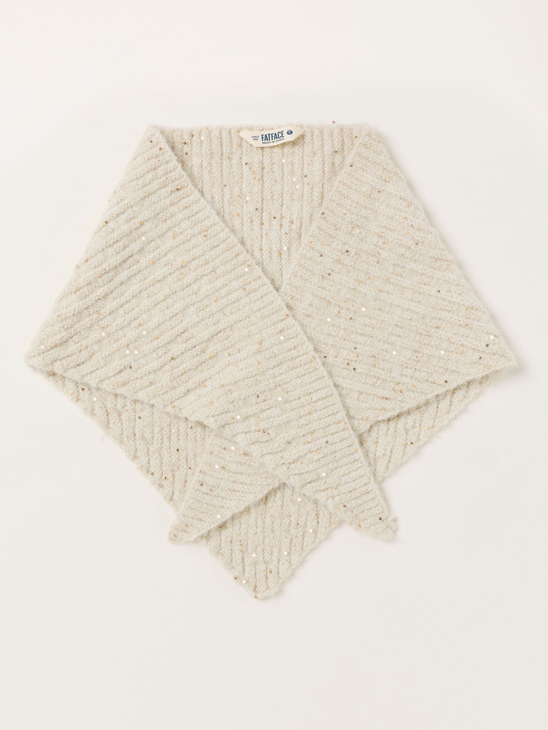 Ivory - Sequin Triangle Scarf