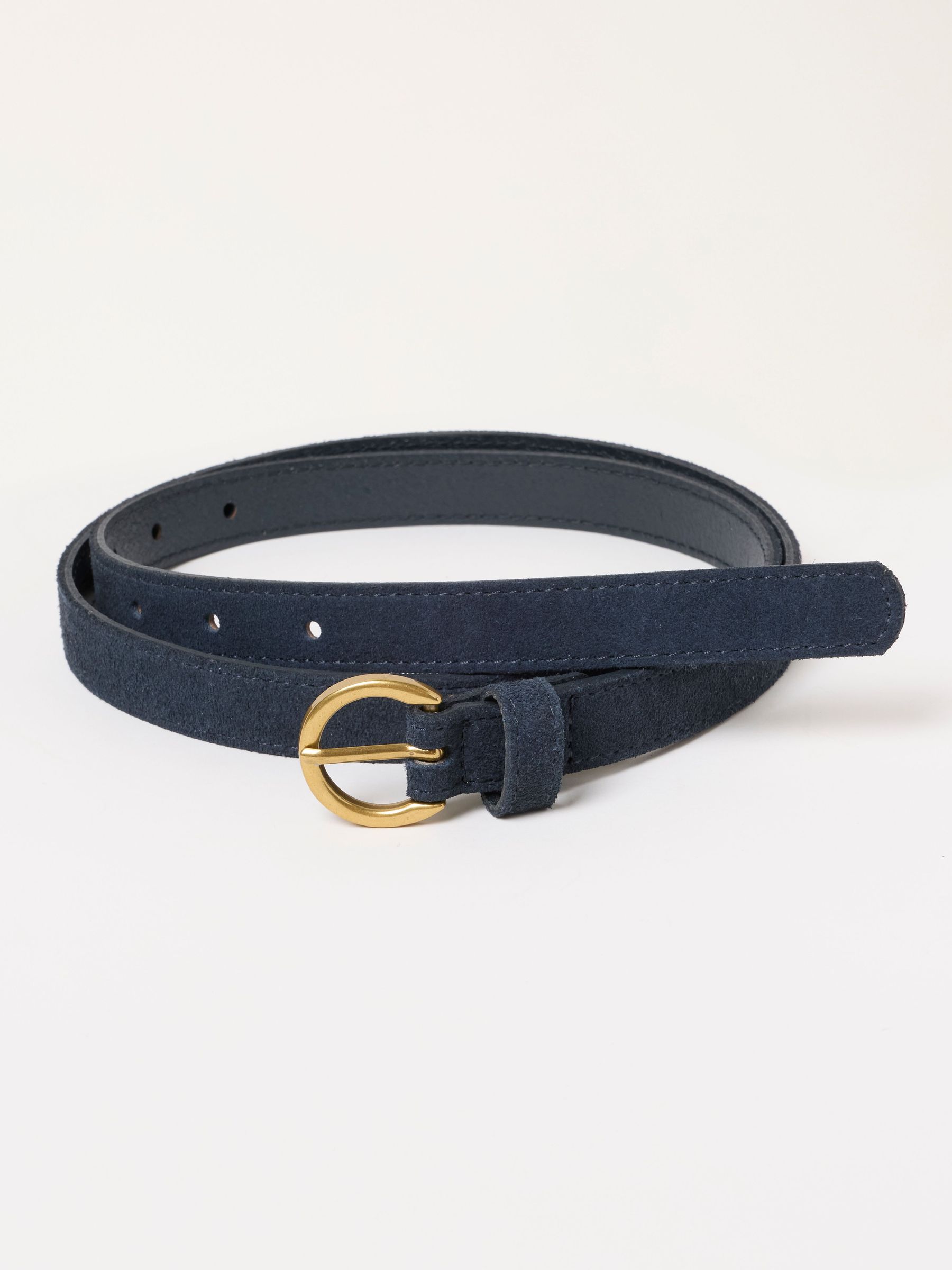 Navy - Plain Suede Belt