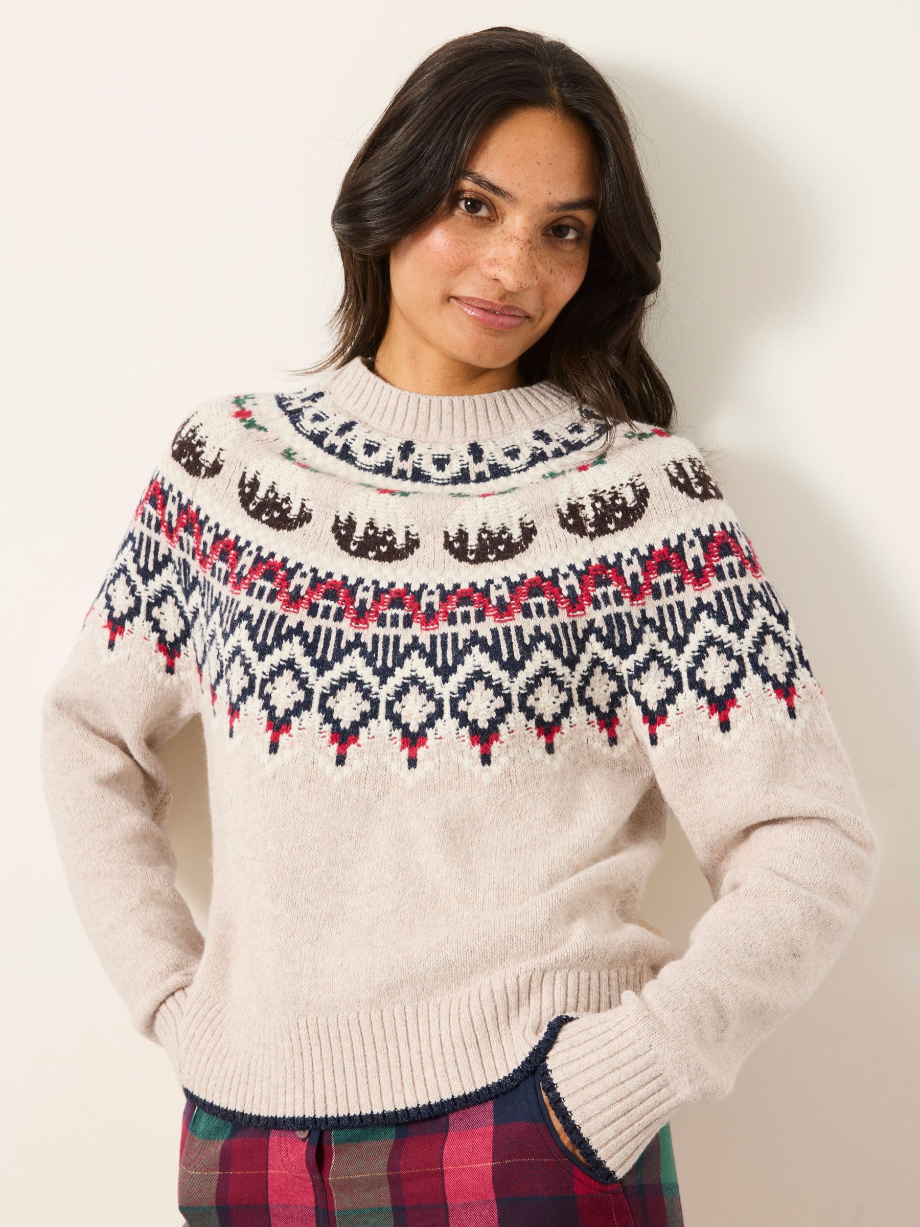 Natural - Knitted Pudding Fairisle Jumper
