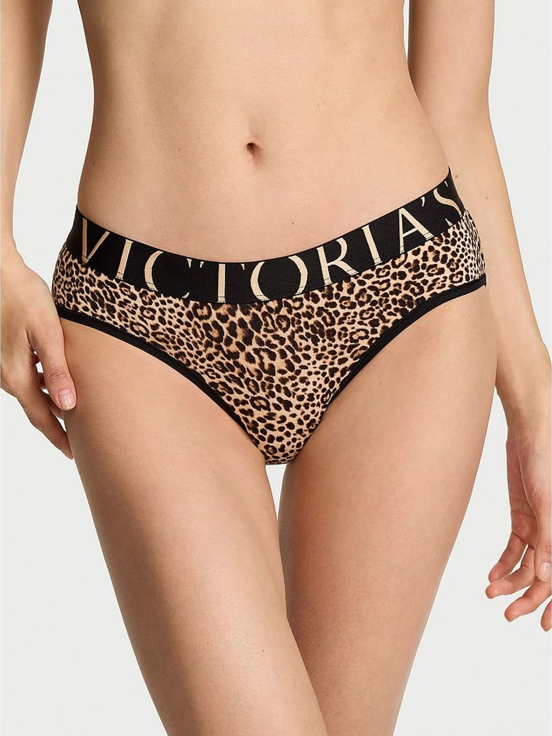 Leopard Brown - Thong Exploded Logo Knickers