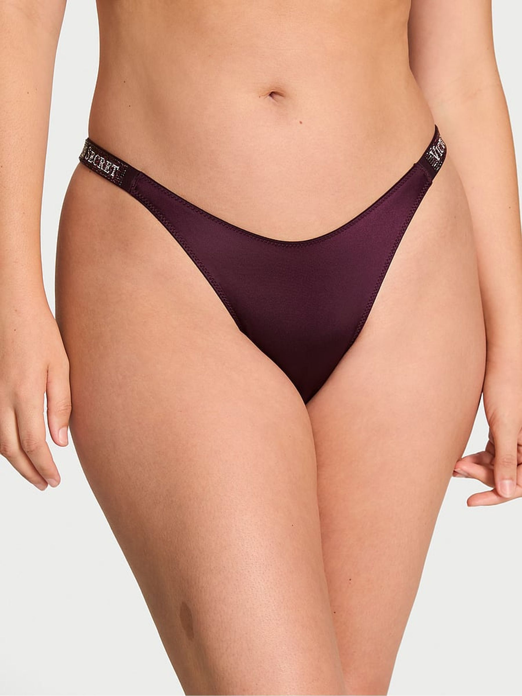 Winter Wine Red - Brazilian Shine Strap Knickers