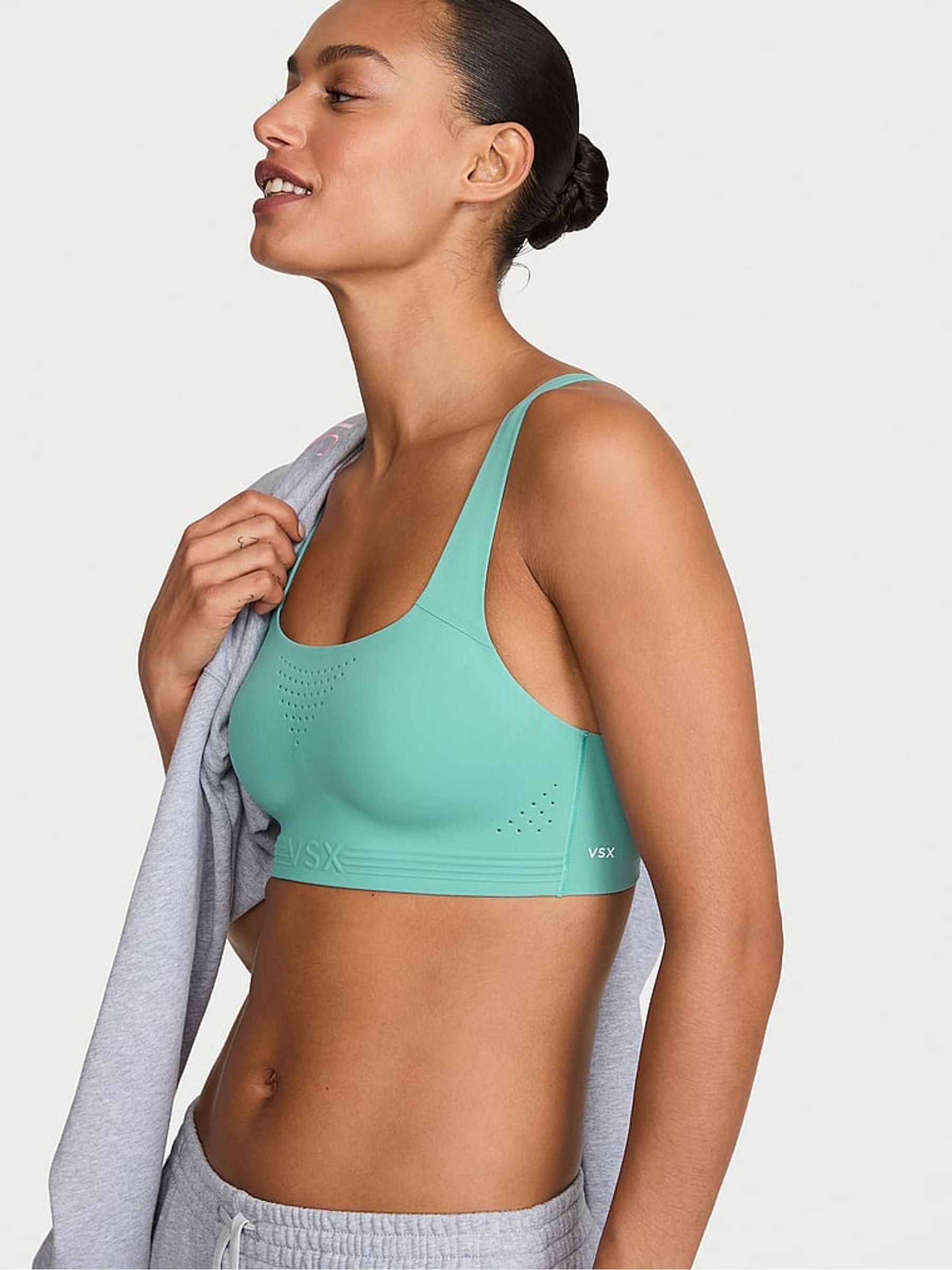 Dusty Turquoise Blue - Back Close Featherweight Max™ High Impact Sports Bra