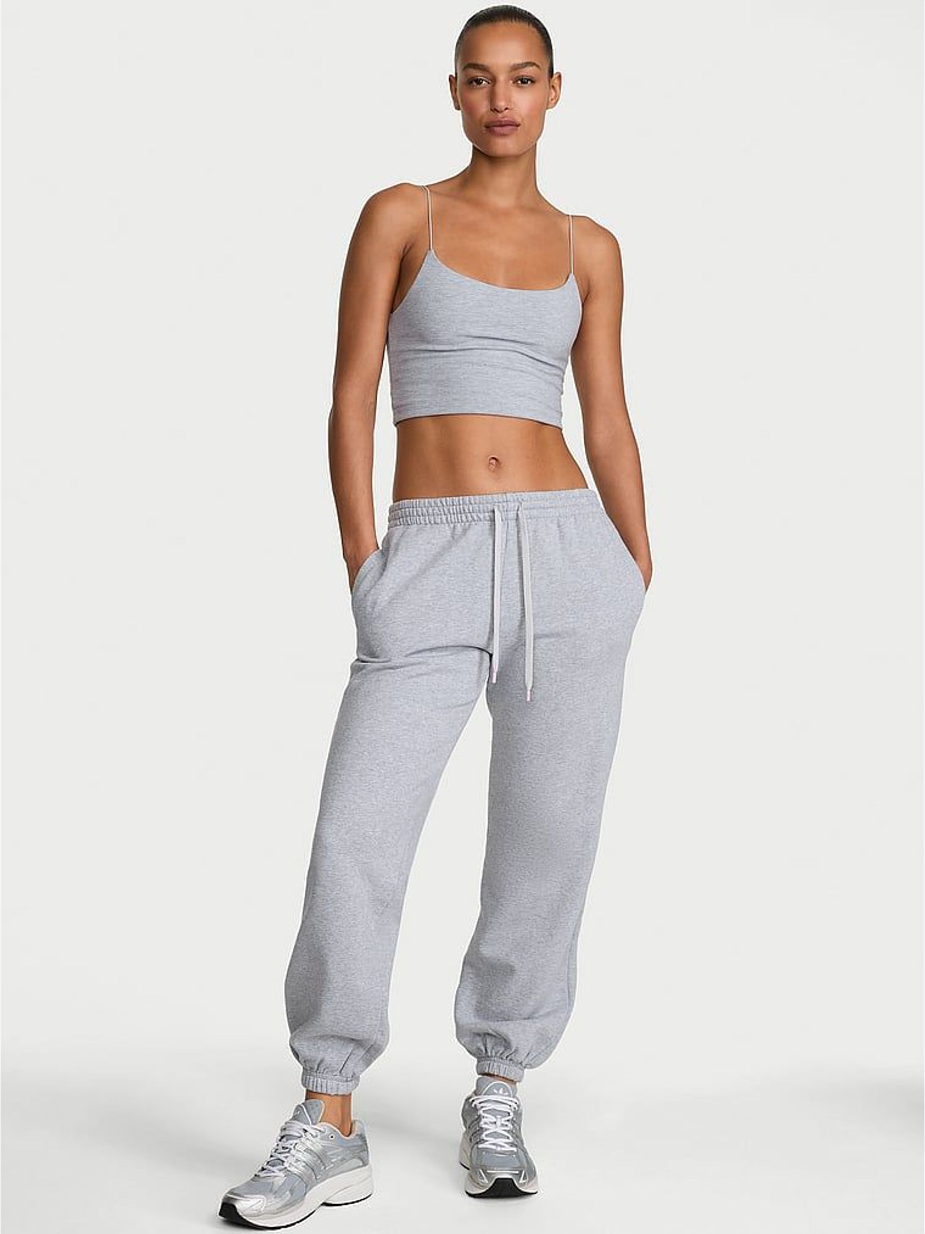 Medium Heather Grey - Cuffed Fleece Joggers