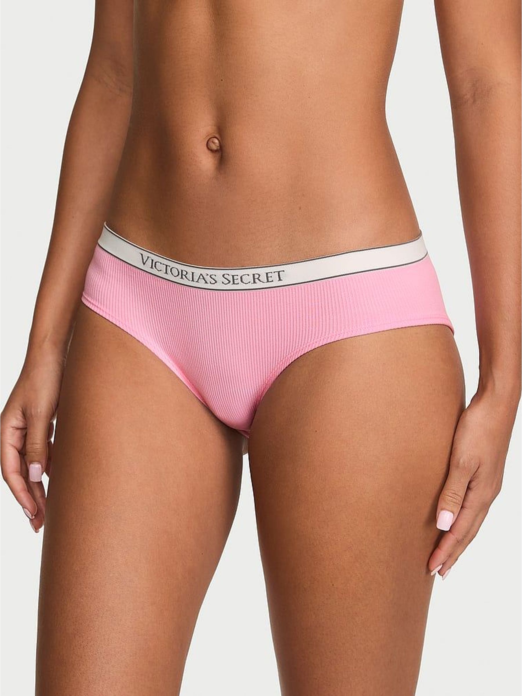 Victoria Pink - Hipster Logo Ribbed Knickers