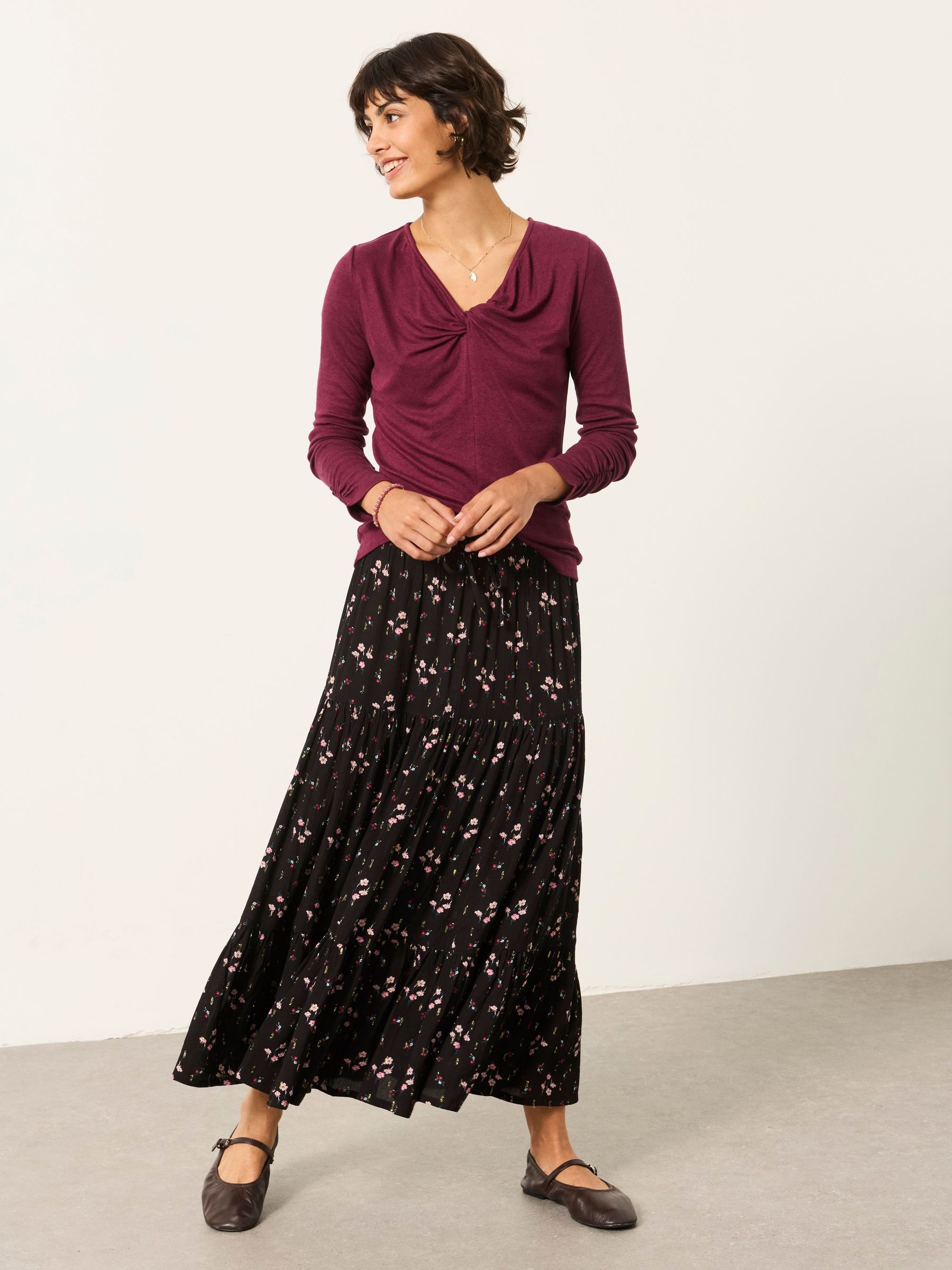 Black Rose Bud - Maxi Skirt