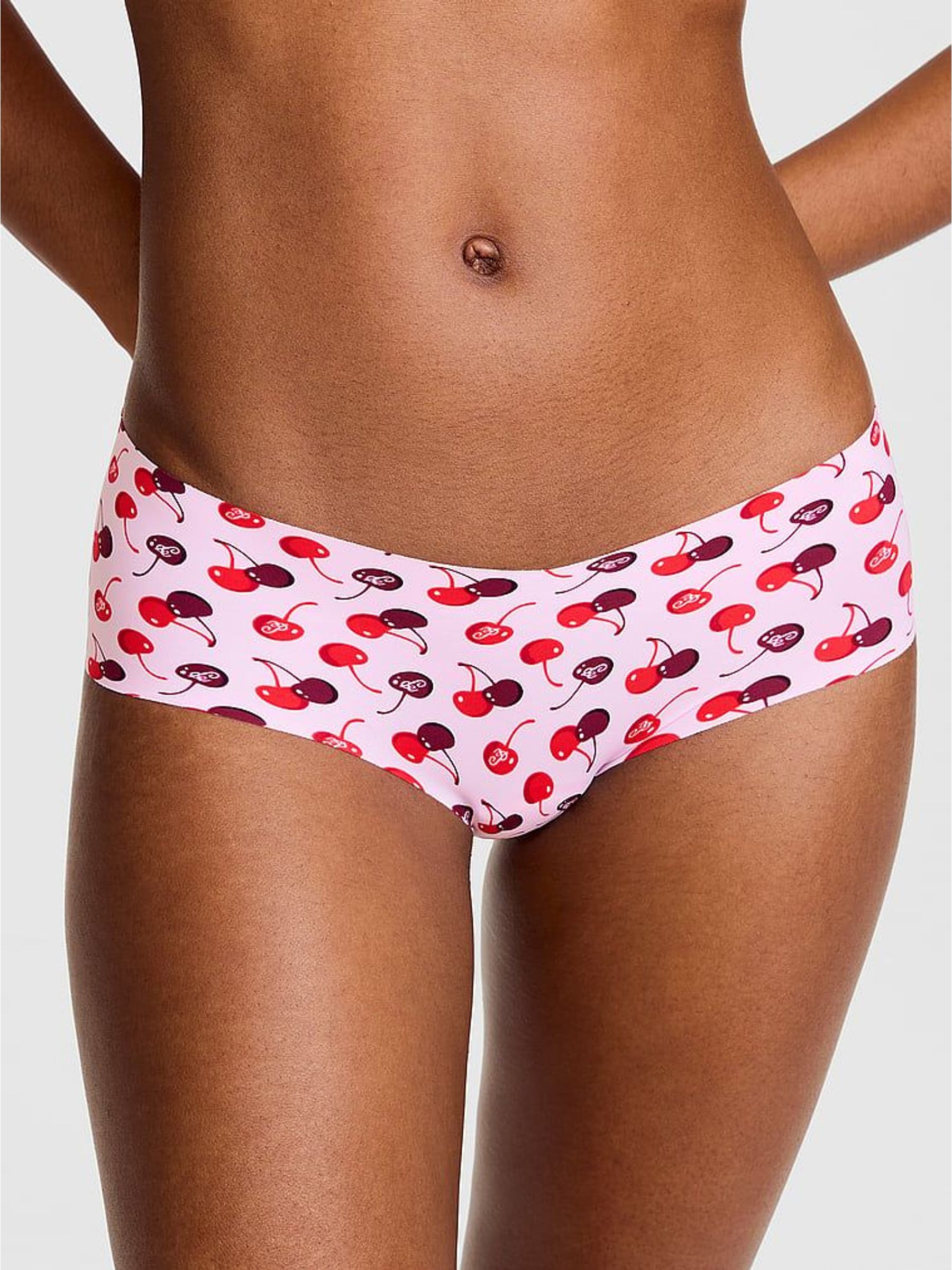 Pink Tulip Cherry Print - Cheeky No Show Knickers