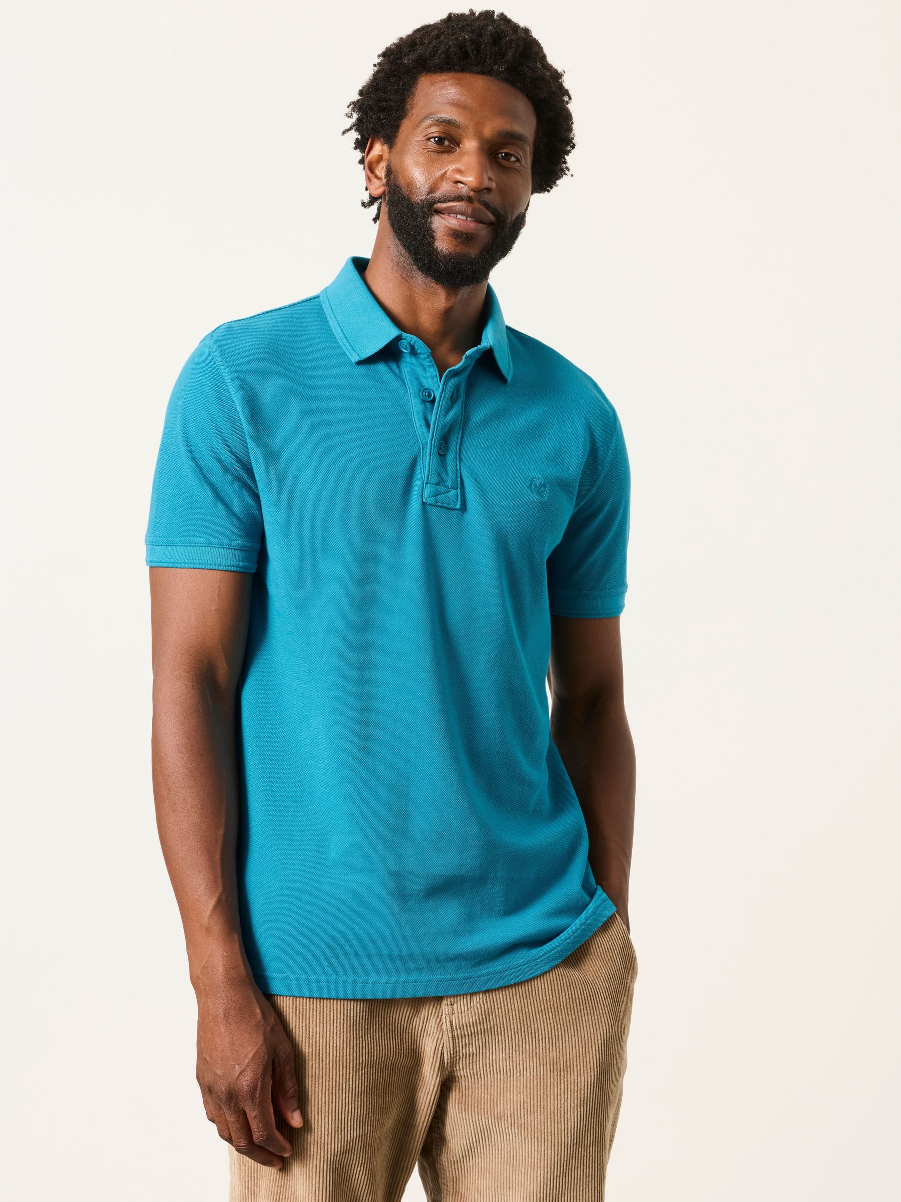 Turquoise Blue - Regular Short Sleeve Pique Polo Shirt