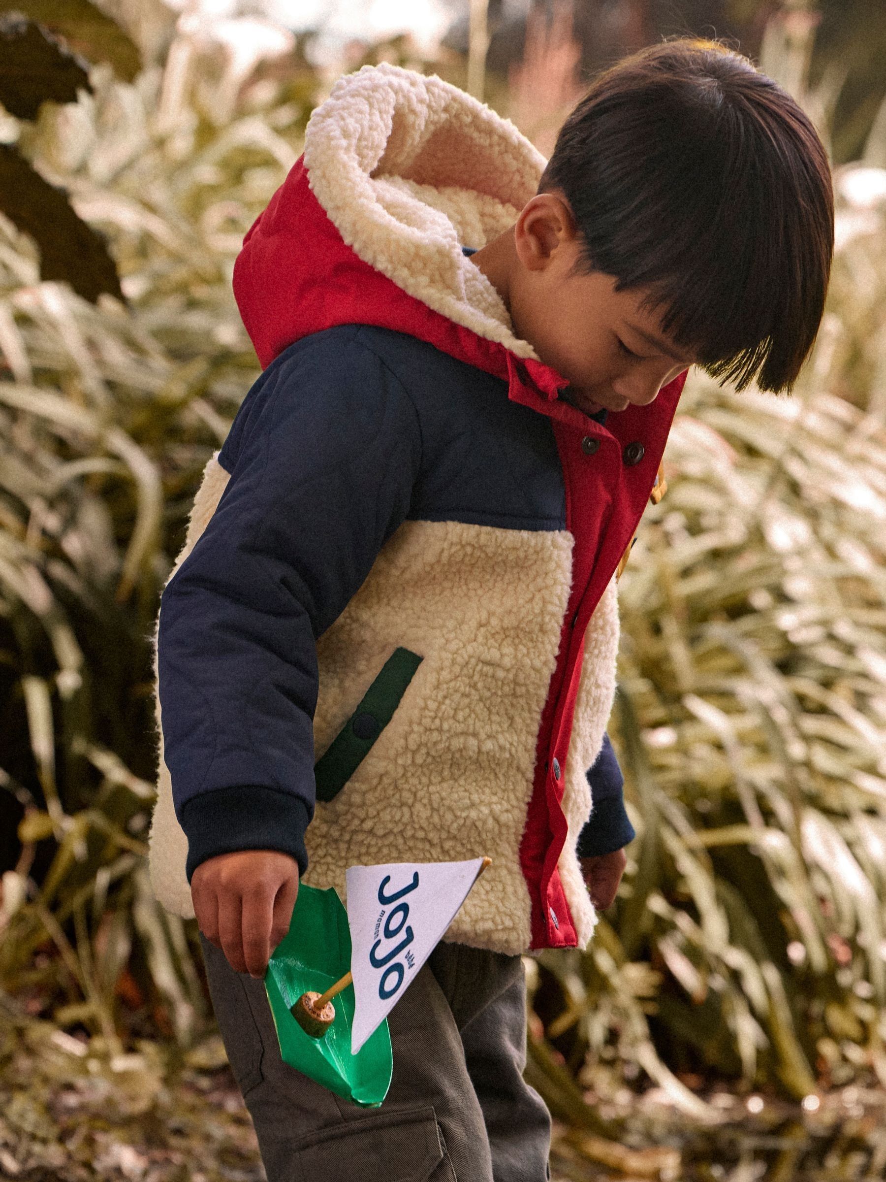 Navy Blue - Quilted Colourblock Jacket