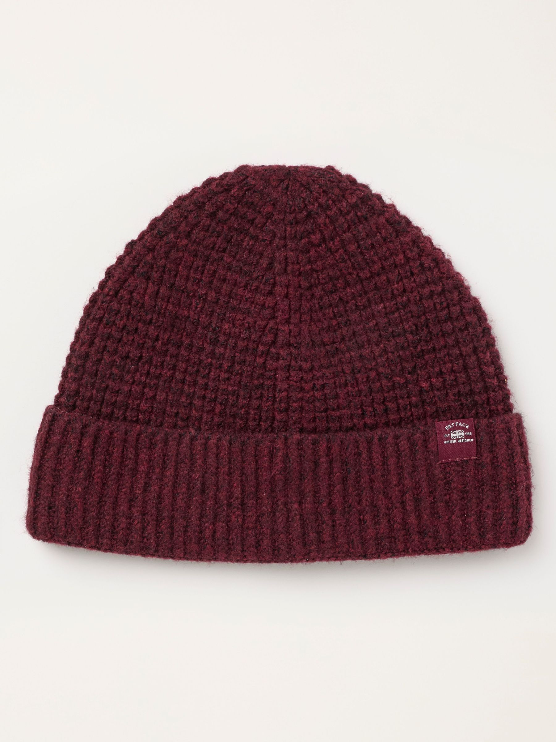 Burgundy Red - Regular Fisherman Waffle Beanie