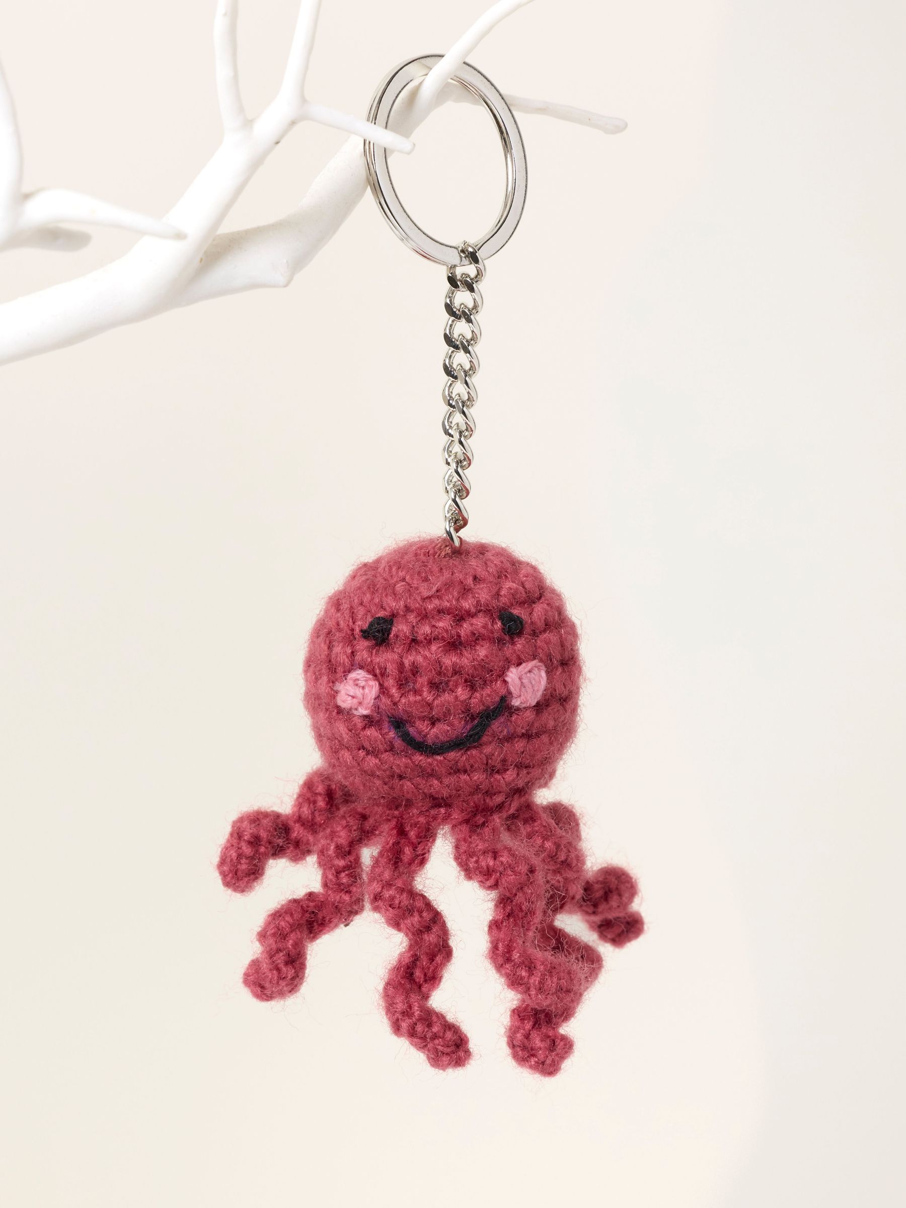 Pink - Octopus Crochet Keyring