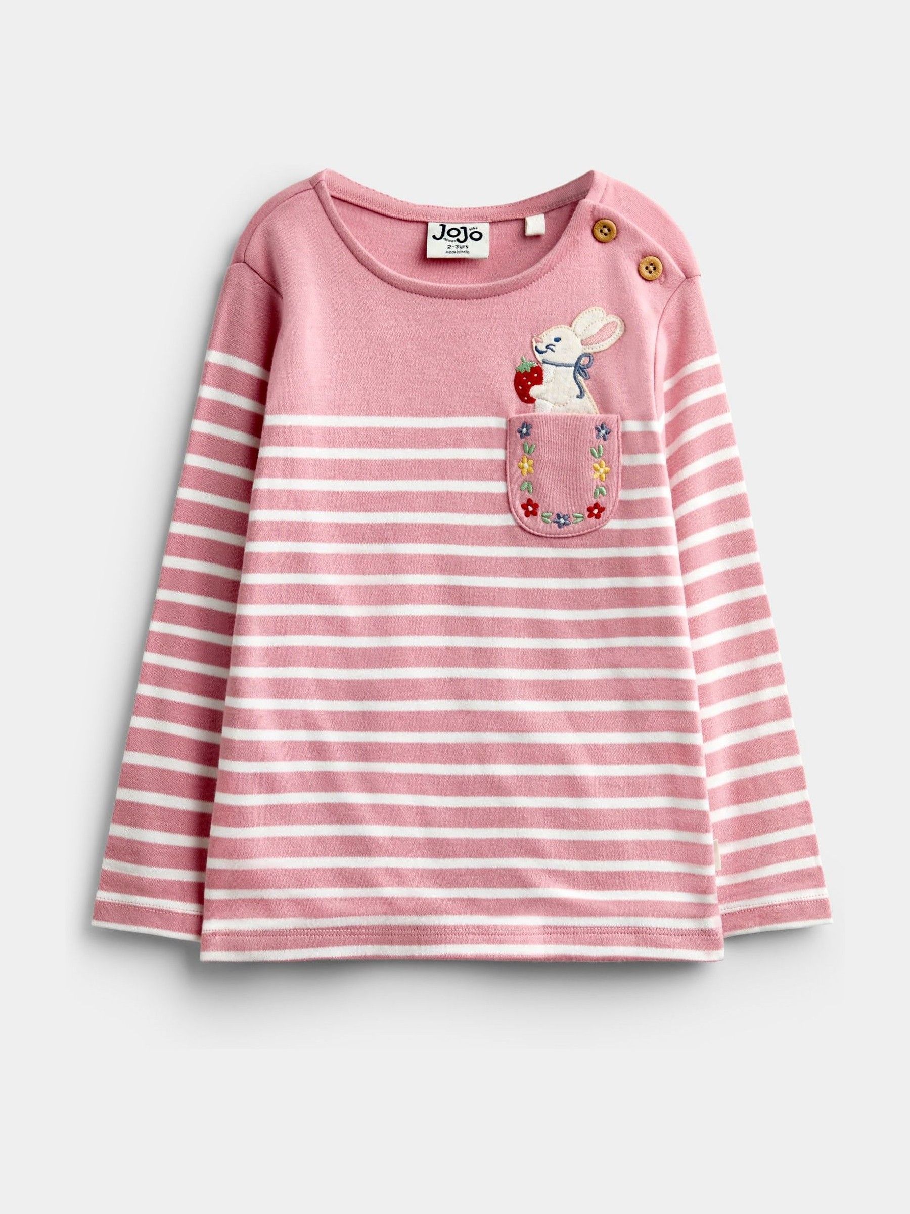 Pink Bunny - Pocket Appliqué Top