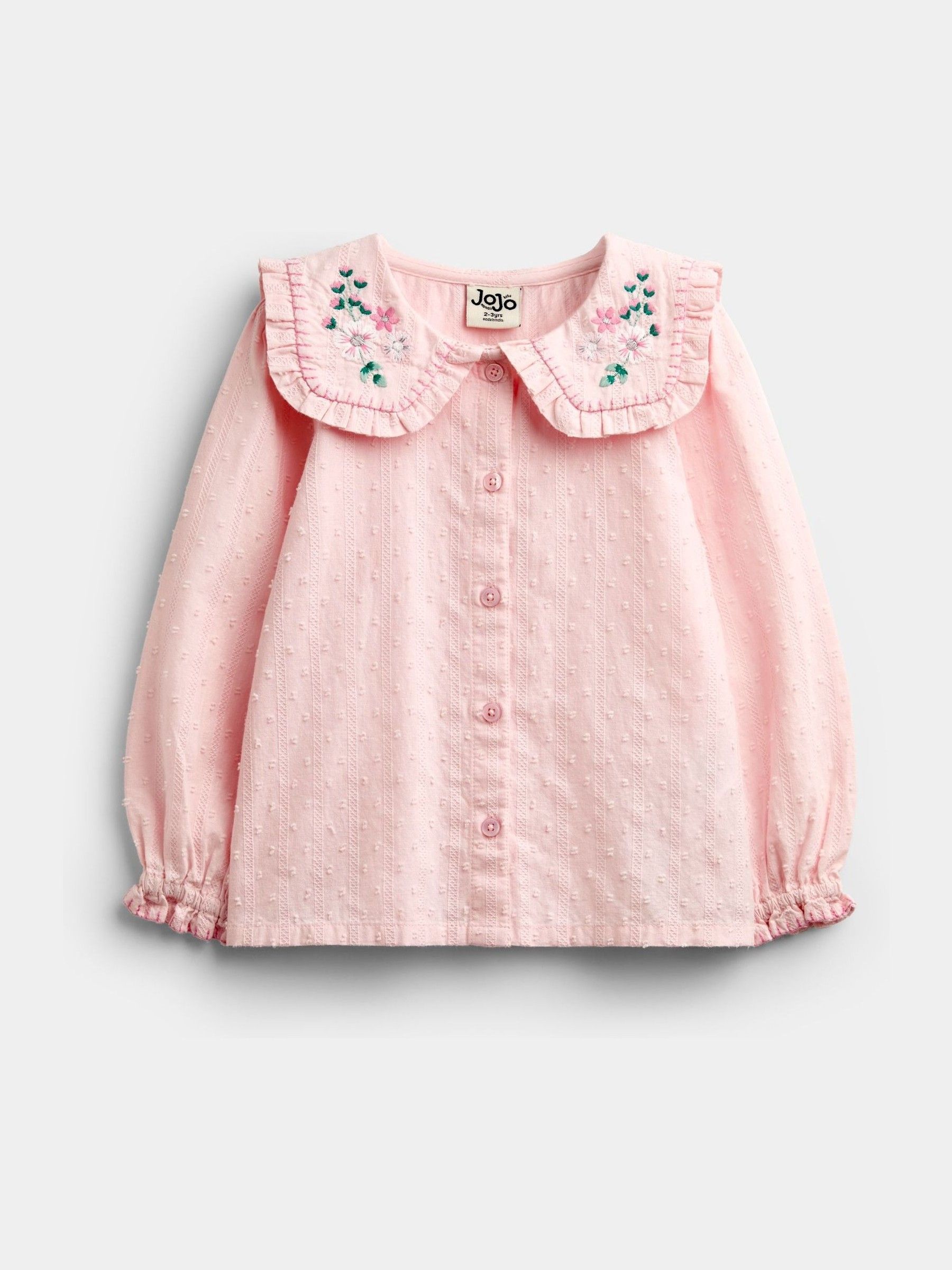 Rose Pink - Embroidered Collar Blouse