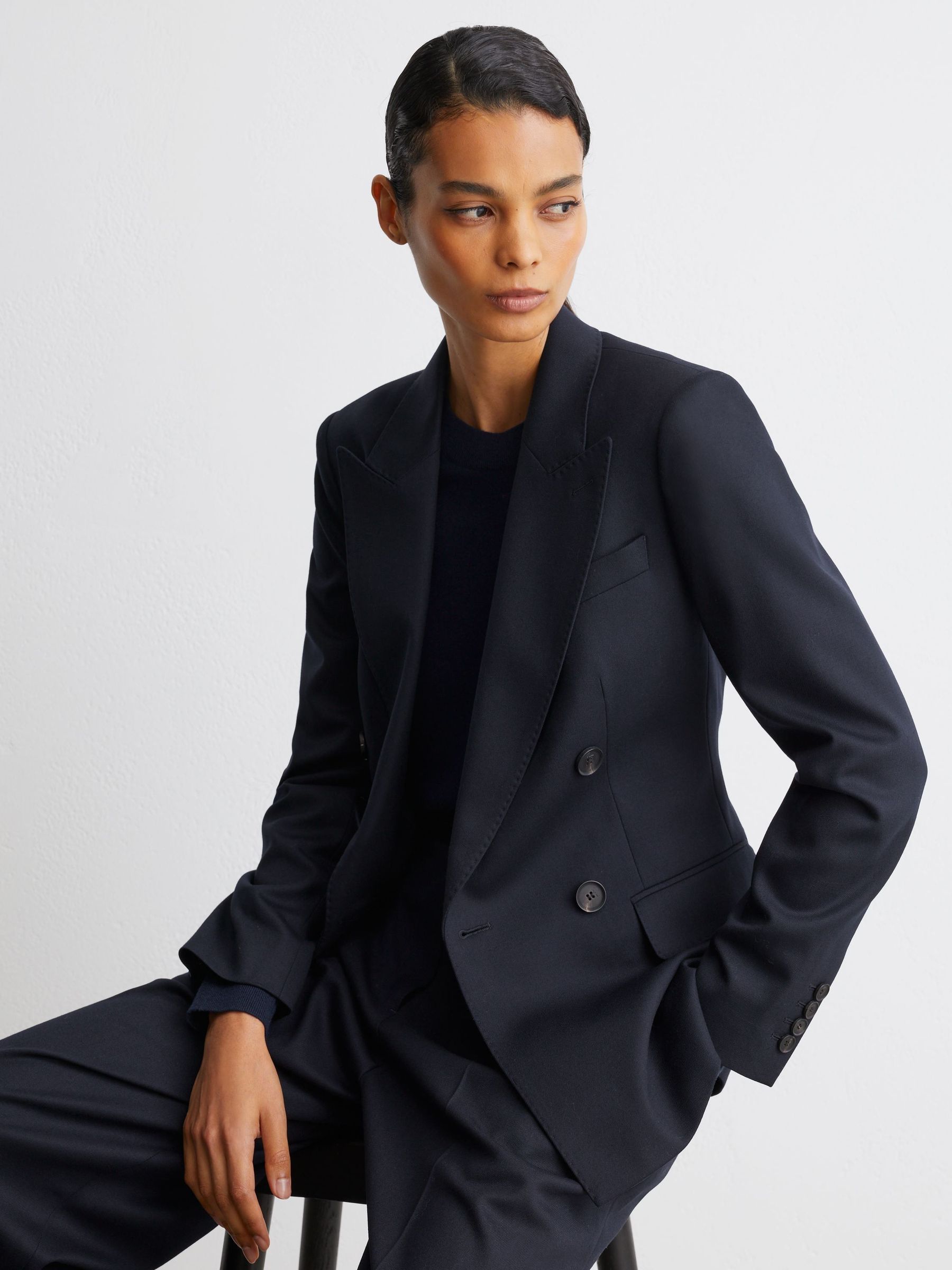 Marinen - Wool-blend Double-breasted Suit Blazer