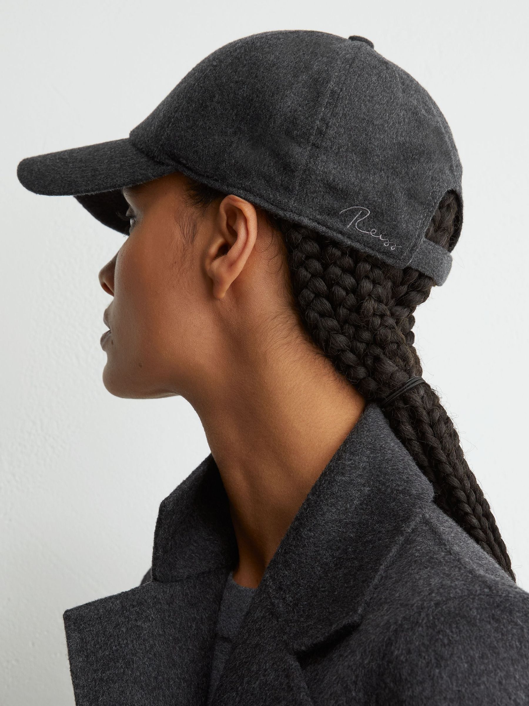 charbon de bois - Wool-silk Blend Baseball Cap