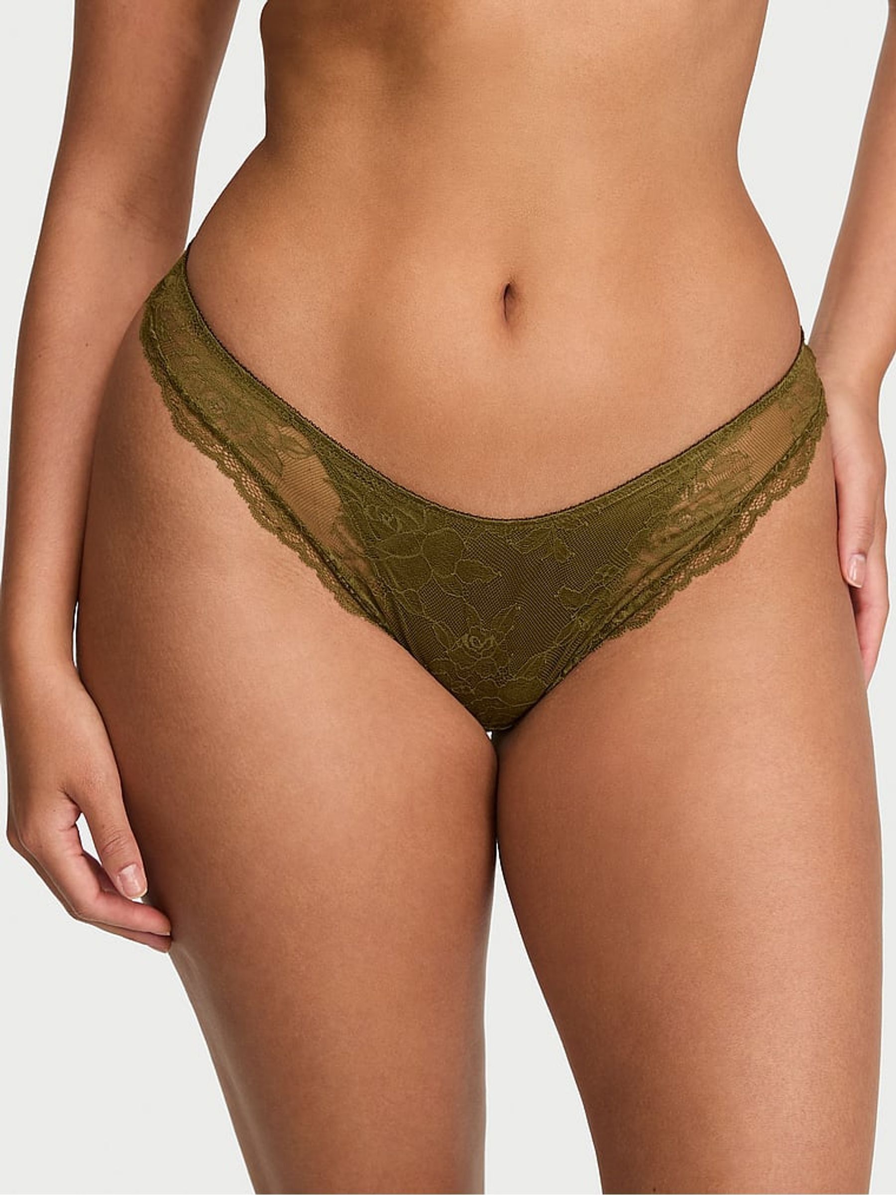 Green Chameleon - Cheeky Lace Overlay Knickers