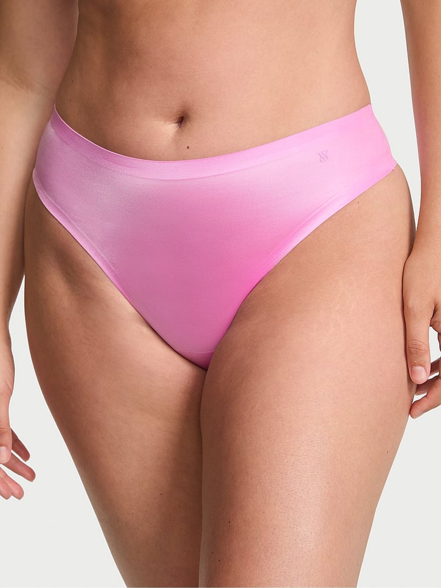 Lilac Shimmer Pink - Thong Mid-rise Knickers