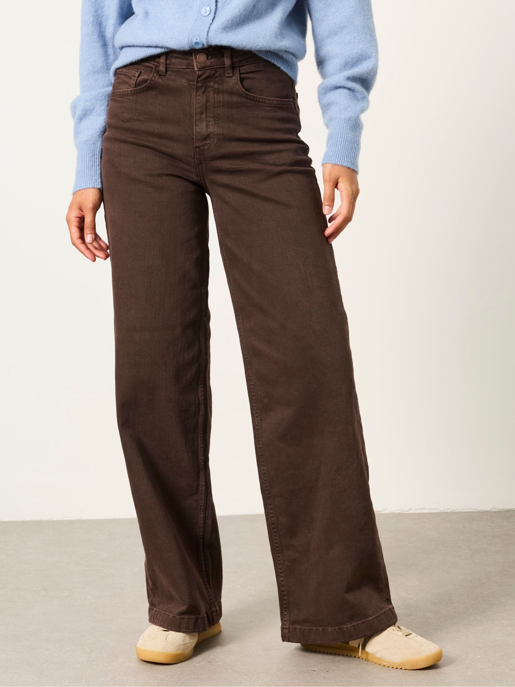 Chocolate Brown - Wide Leg Jeans