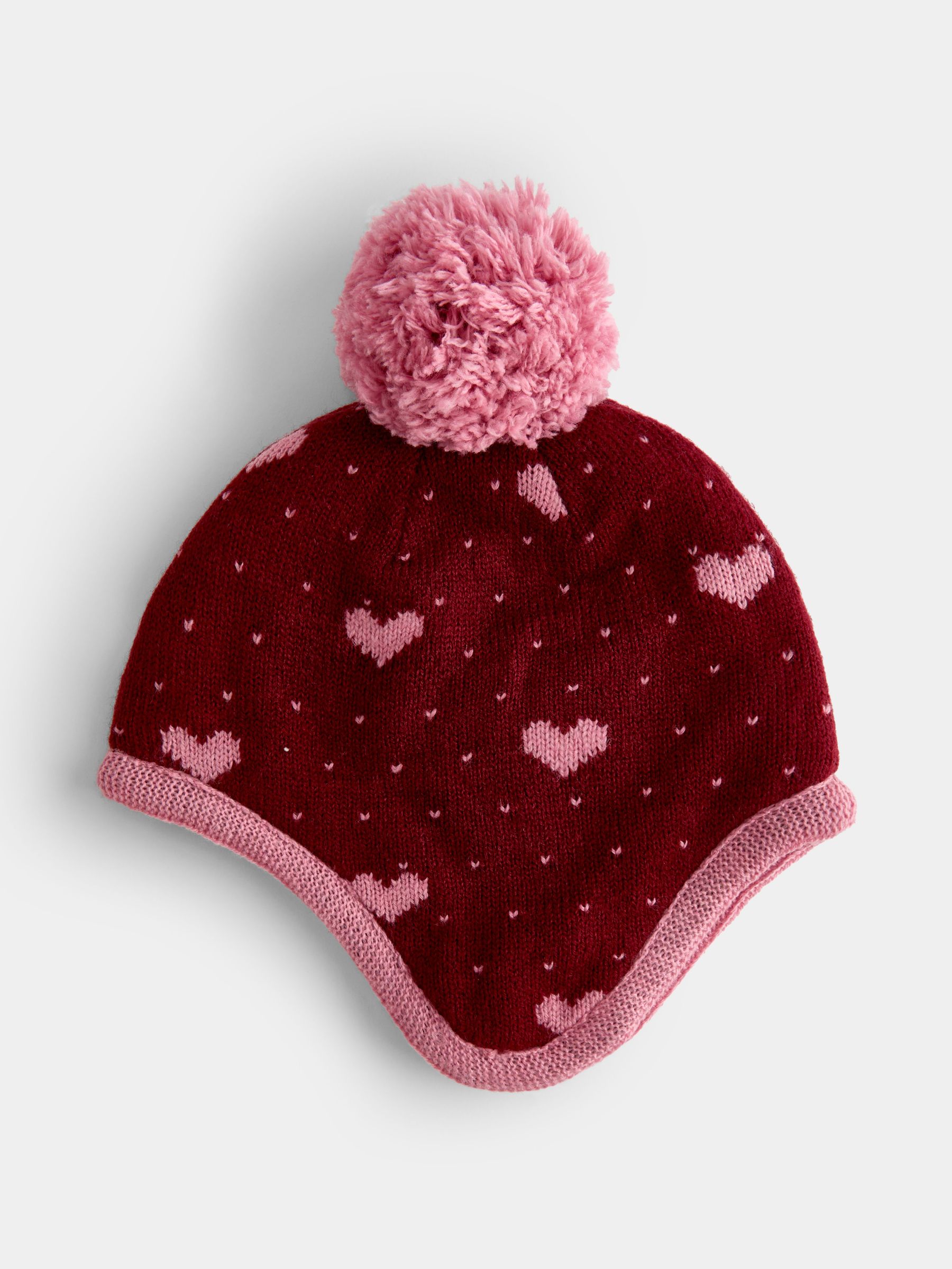 Berry Heart - Pom Pom Knitted Hat