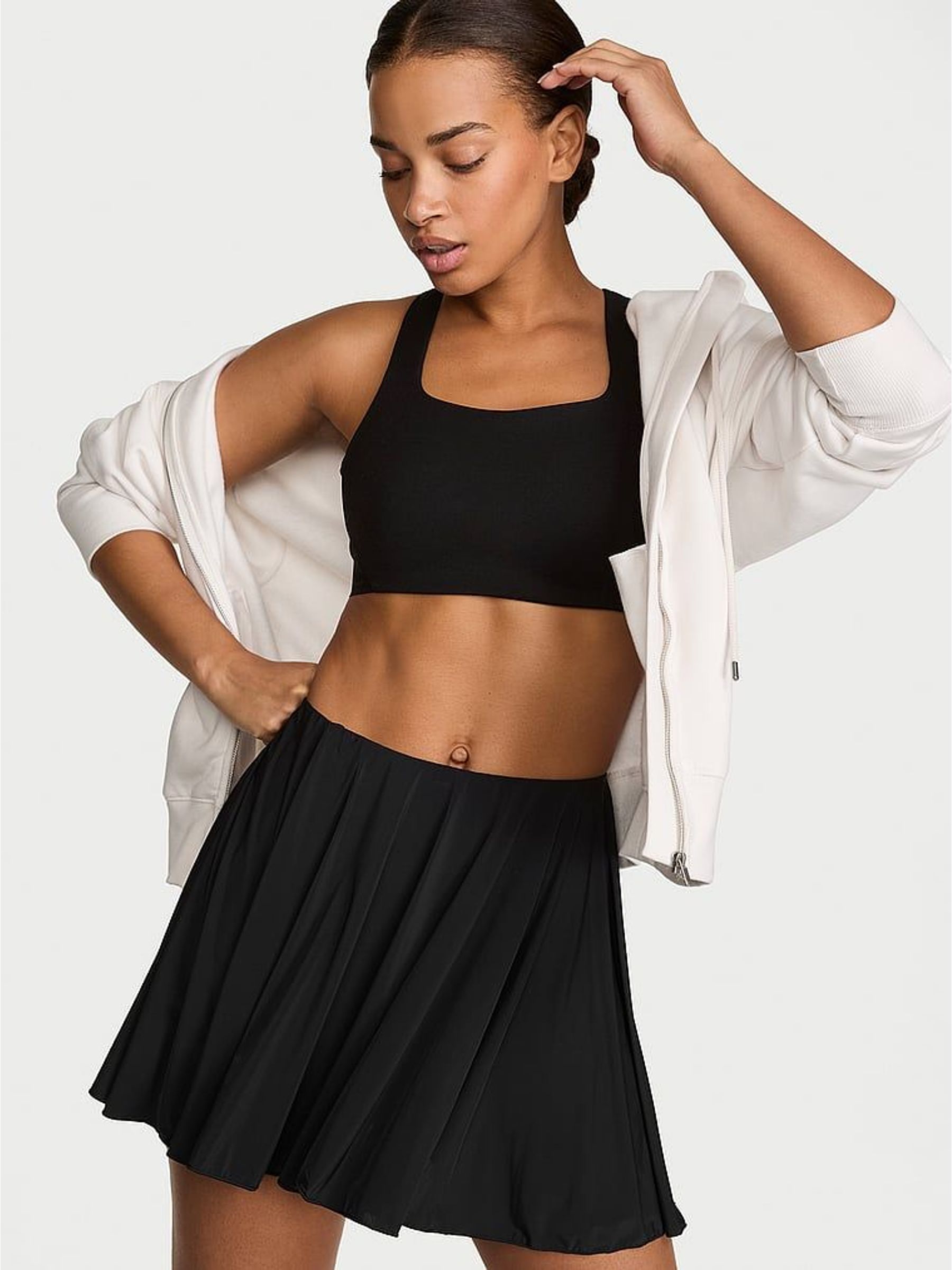 Black - Square Neck Racketcool™ Medium Impact Sports Bra