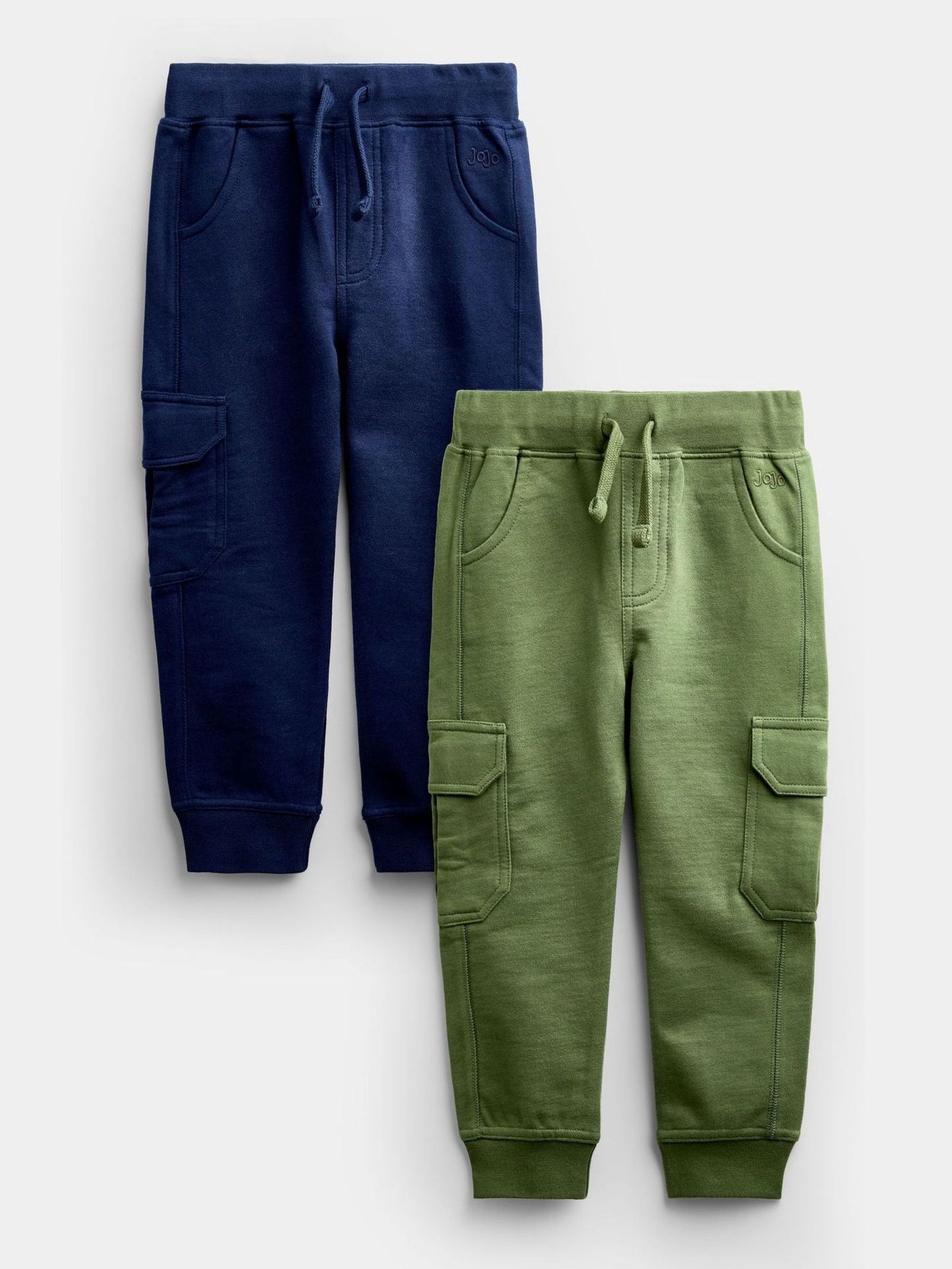 Khaki Green & Navy Blue - 2-pack Cargo Joggers