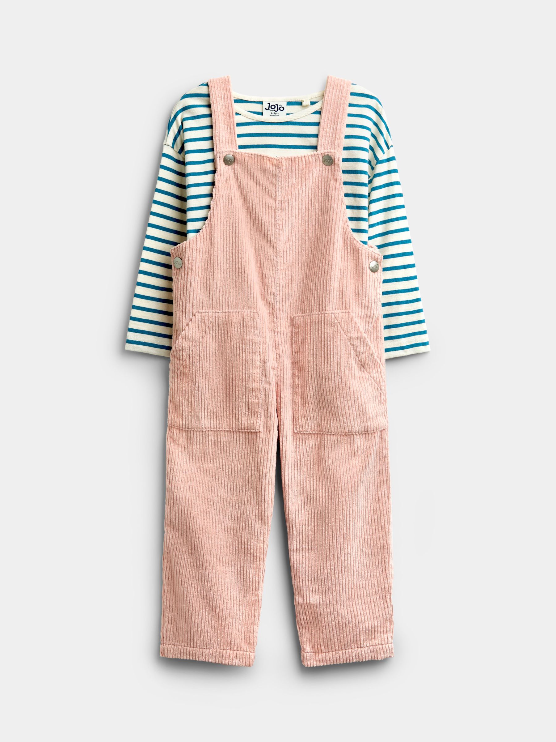 Dusky Pink - Chunky Cord Dungaree And Top Set