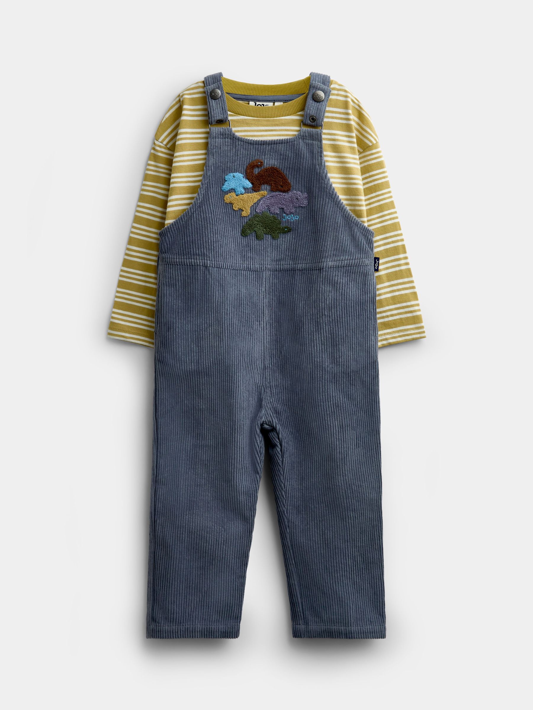 Blue Dinosaur - 2-piece Dungarees & Top Set