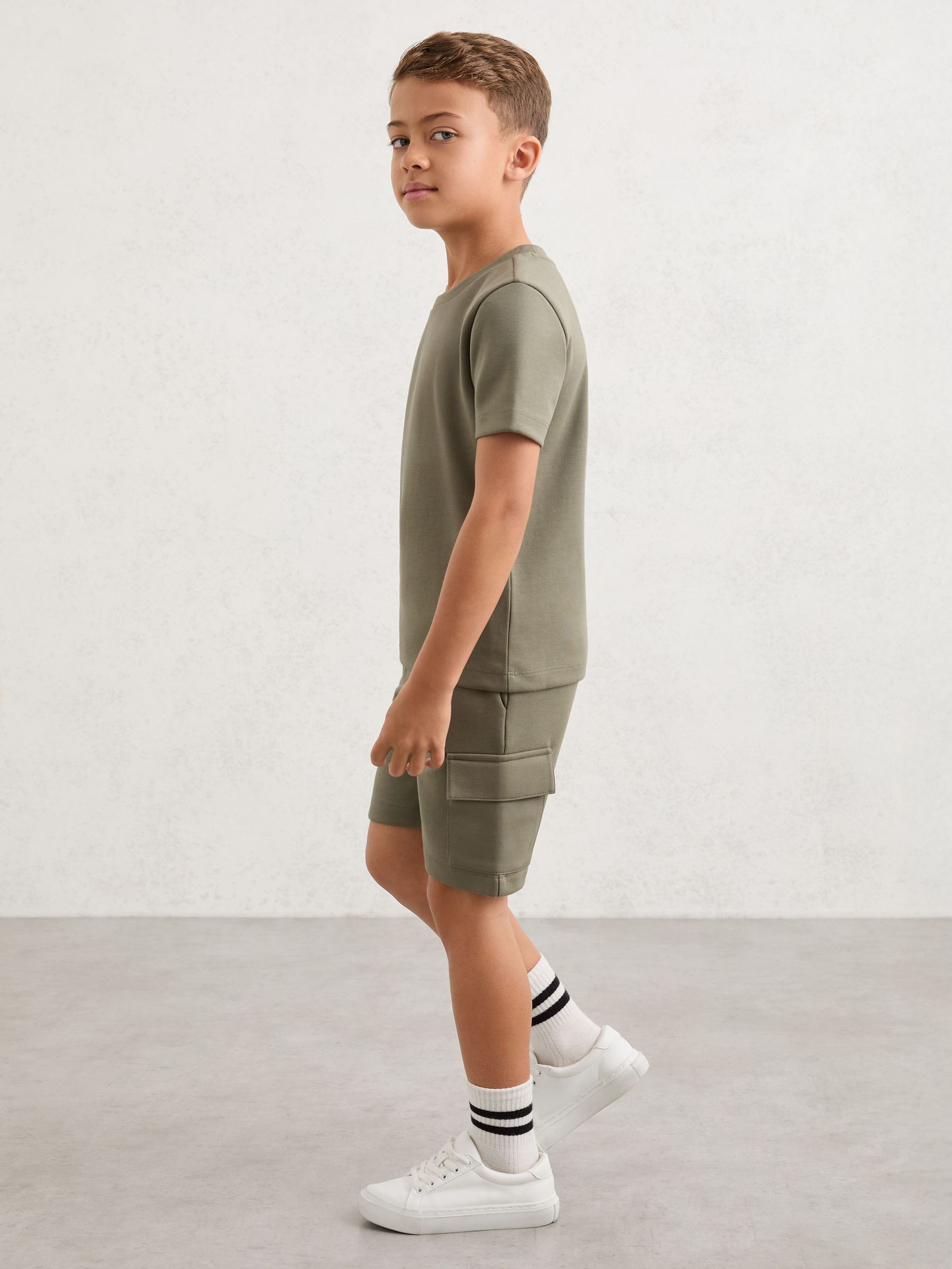3-9 yrs Premium Interlock-Jersey Cargo Shorts in Sage (Y97656) | €40