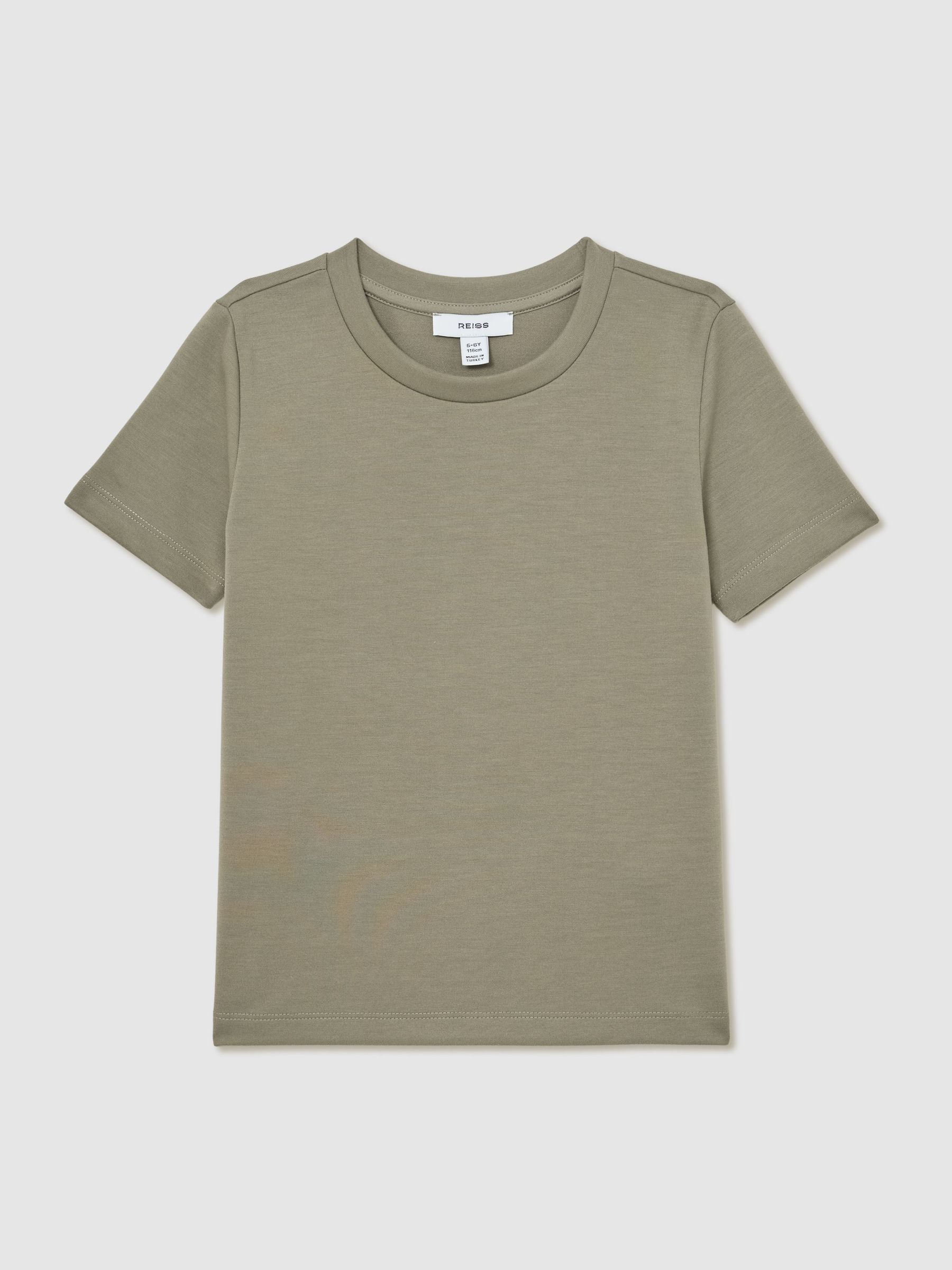 13-14 yrs Premium Interlock Crew-Neck T-Shirt in Sage (Y97662) | CA$55
