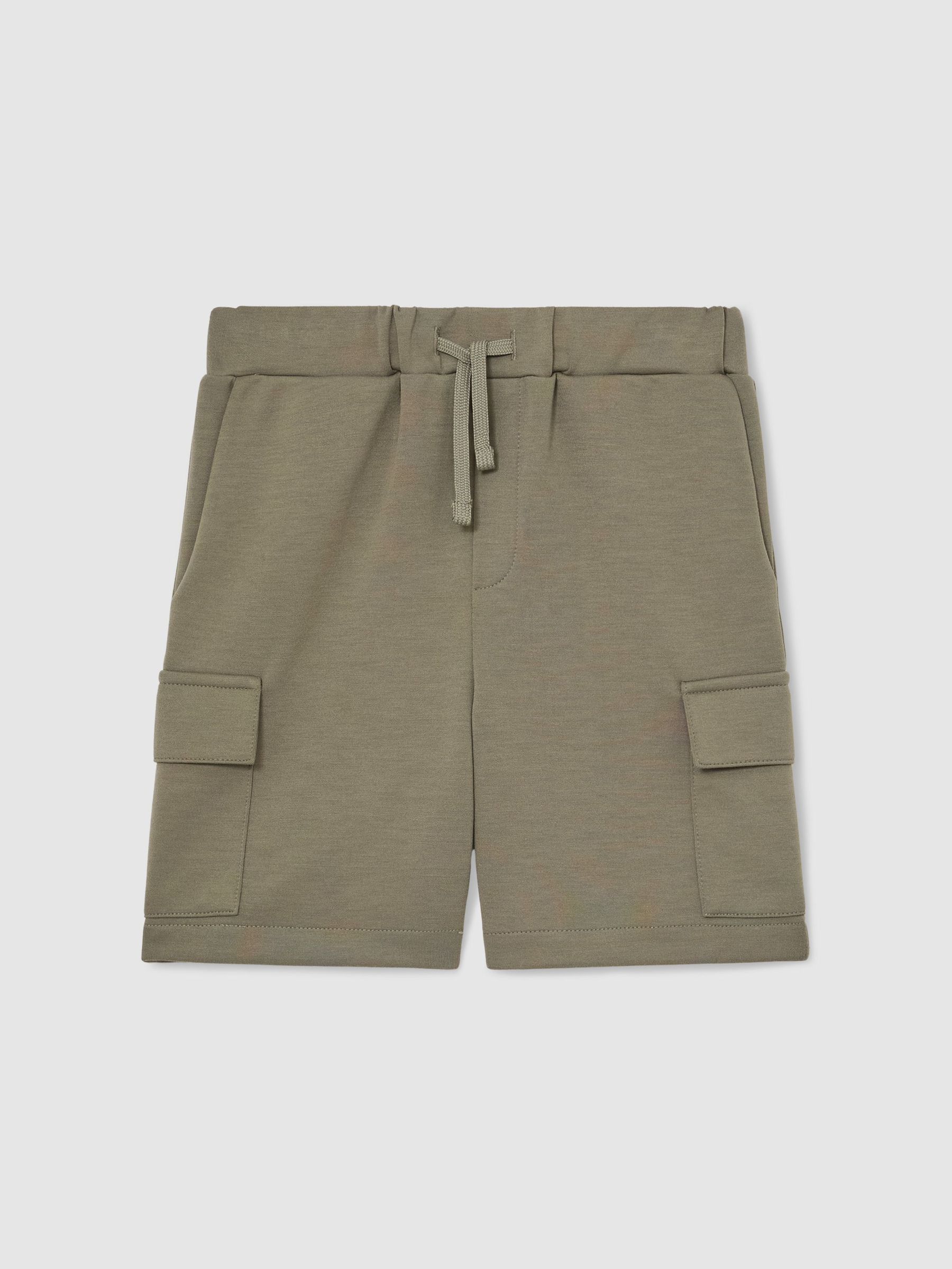 13-14 yrs Premium Interlock-Jersey Cargo Shorts in Sage (Y97667) | €50