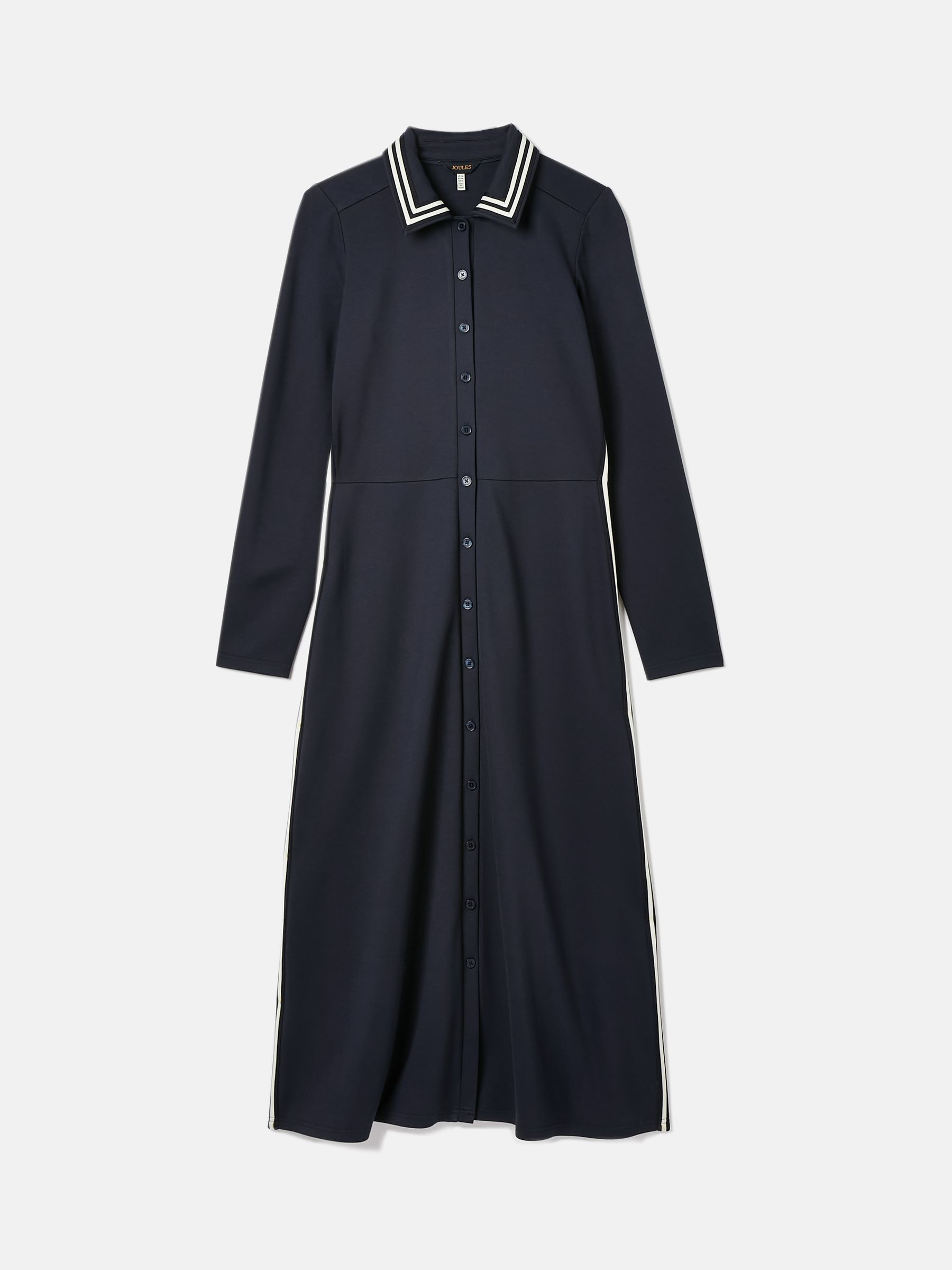Pia Navy Blue Button Down Ponte Jersey Dress - Image 5 of 5