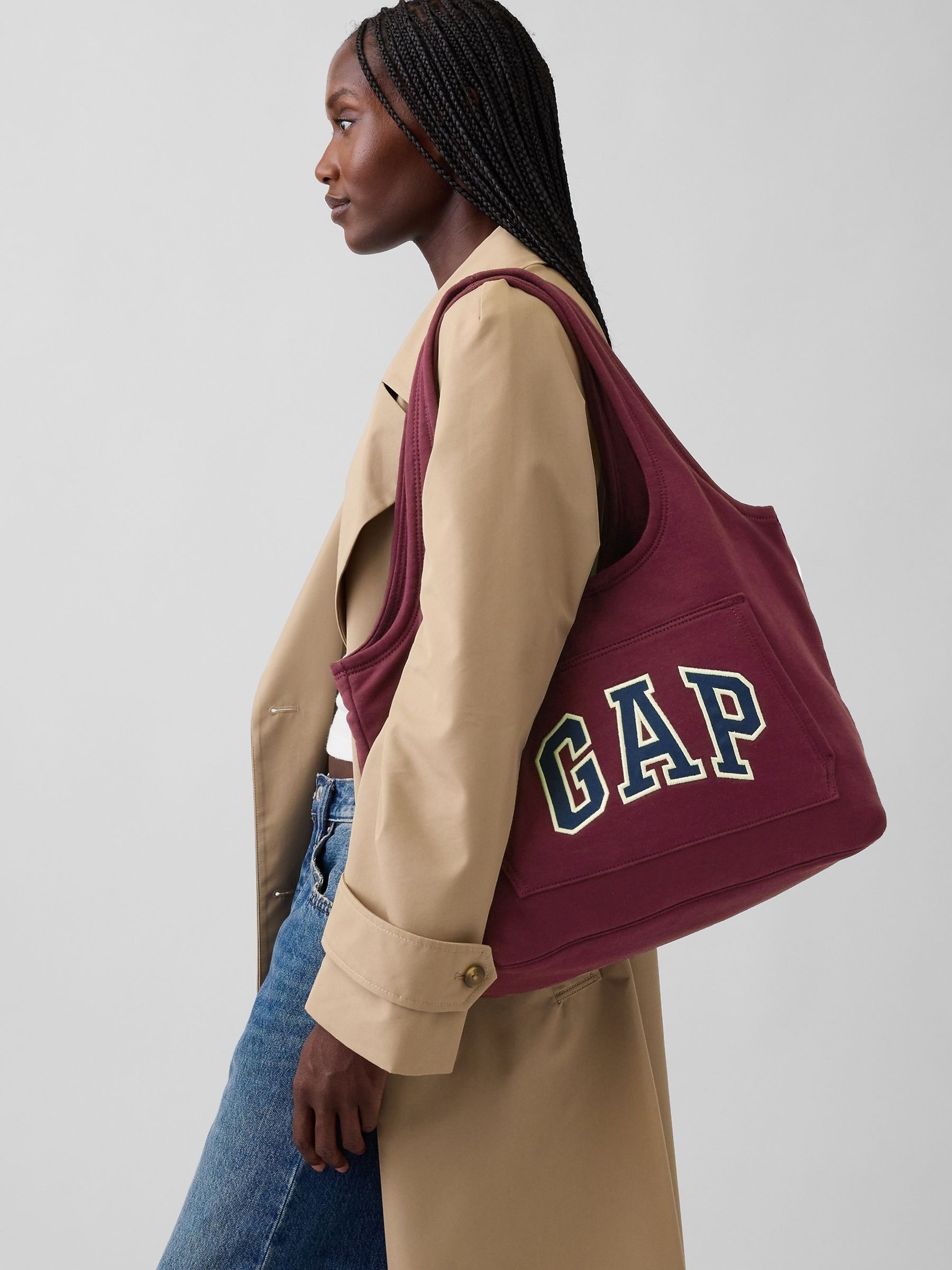 Burgundy Red Hoodie Tote Bag - Image 1 of 5 Burgundy Red Hoodie Tote Bag - Image 1 of 5