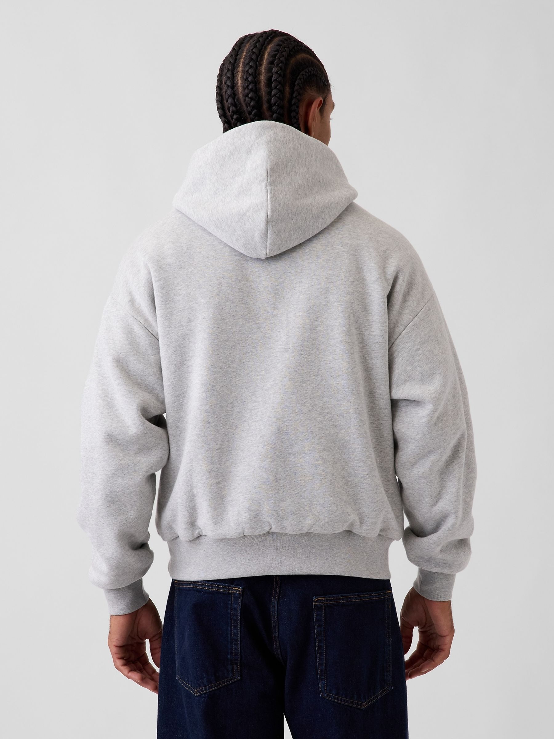 Grey Vintage Soft Reversible Oversized Logo Hoodie - Image 3 of 7