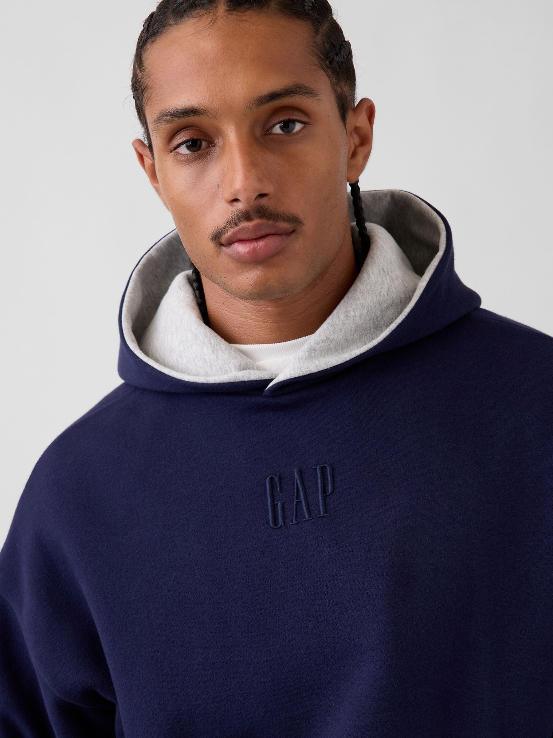 Grey Vintage Soft Reversible Oversized Logo Hoodie - Image 7 of 7