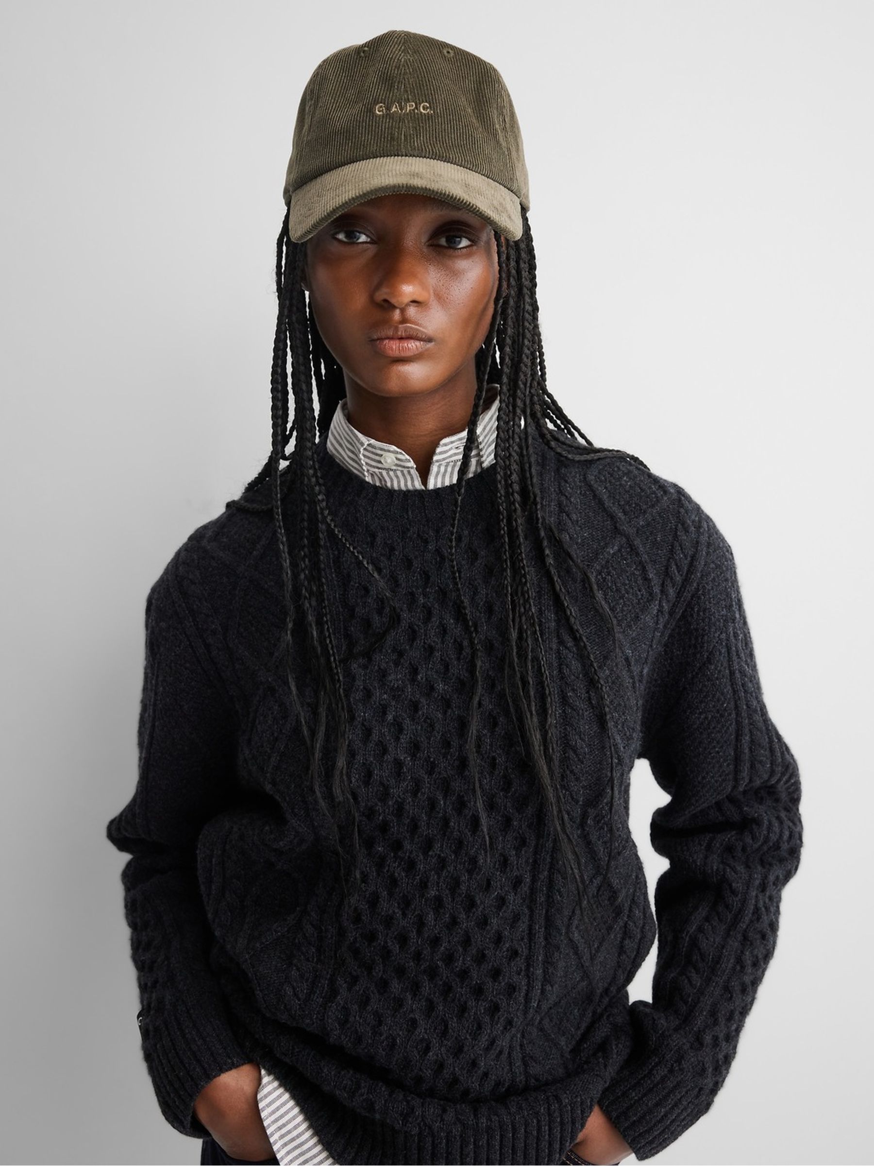 Gap x A.P.C. Green Logo Corduroy Baseball Cap - Image 2 of 6