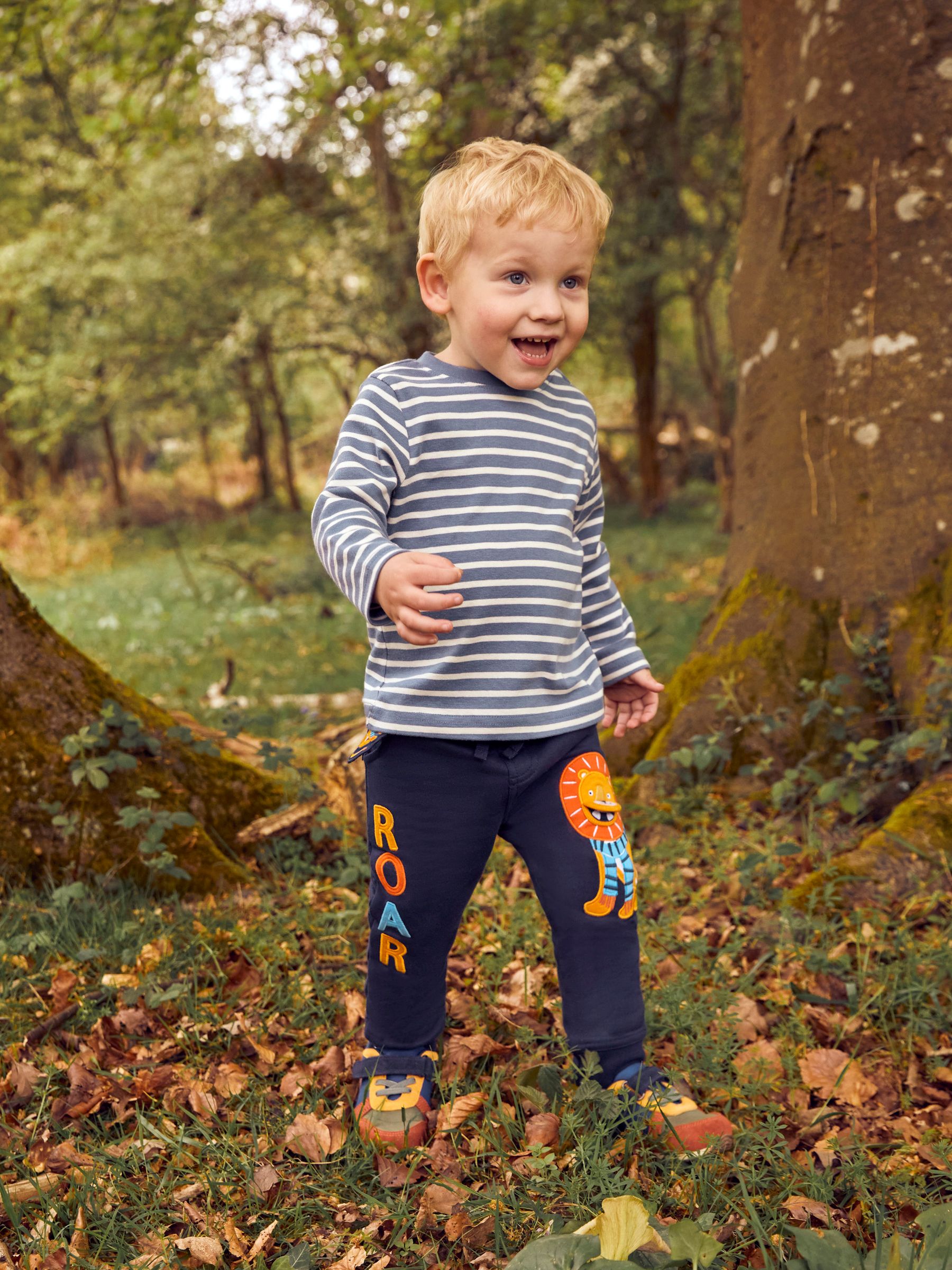 Navy Blue Lion Appliqué Joggers With Pet In Pocket - Image 1 of 4