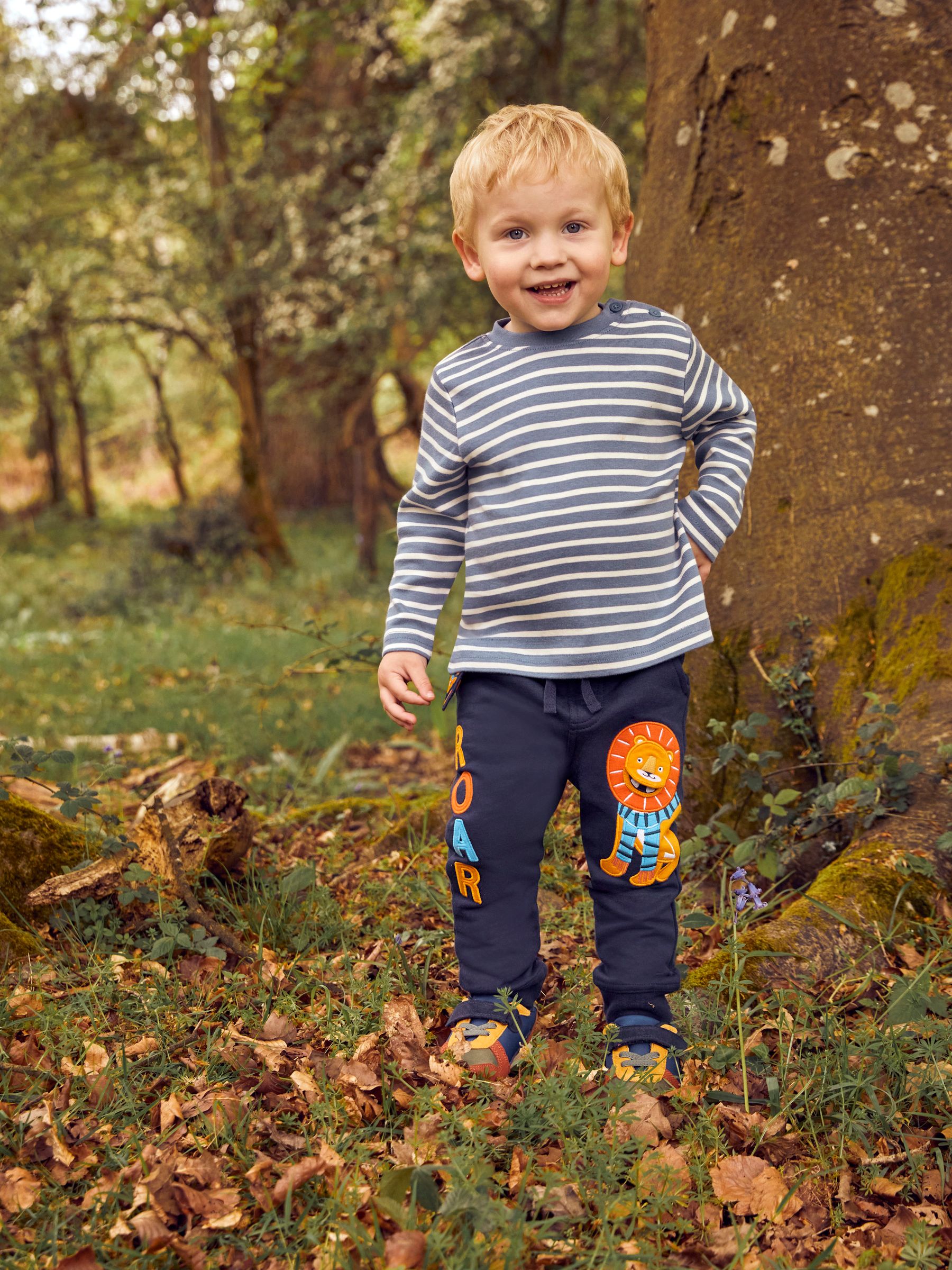 Navy Blue Lion Appliqué Joggers With Pet In Pocket - Image 2 of 4