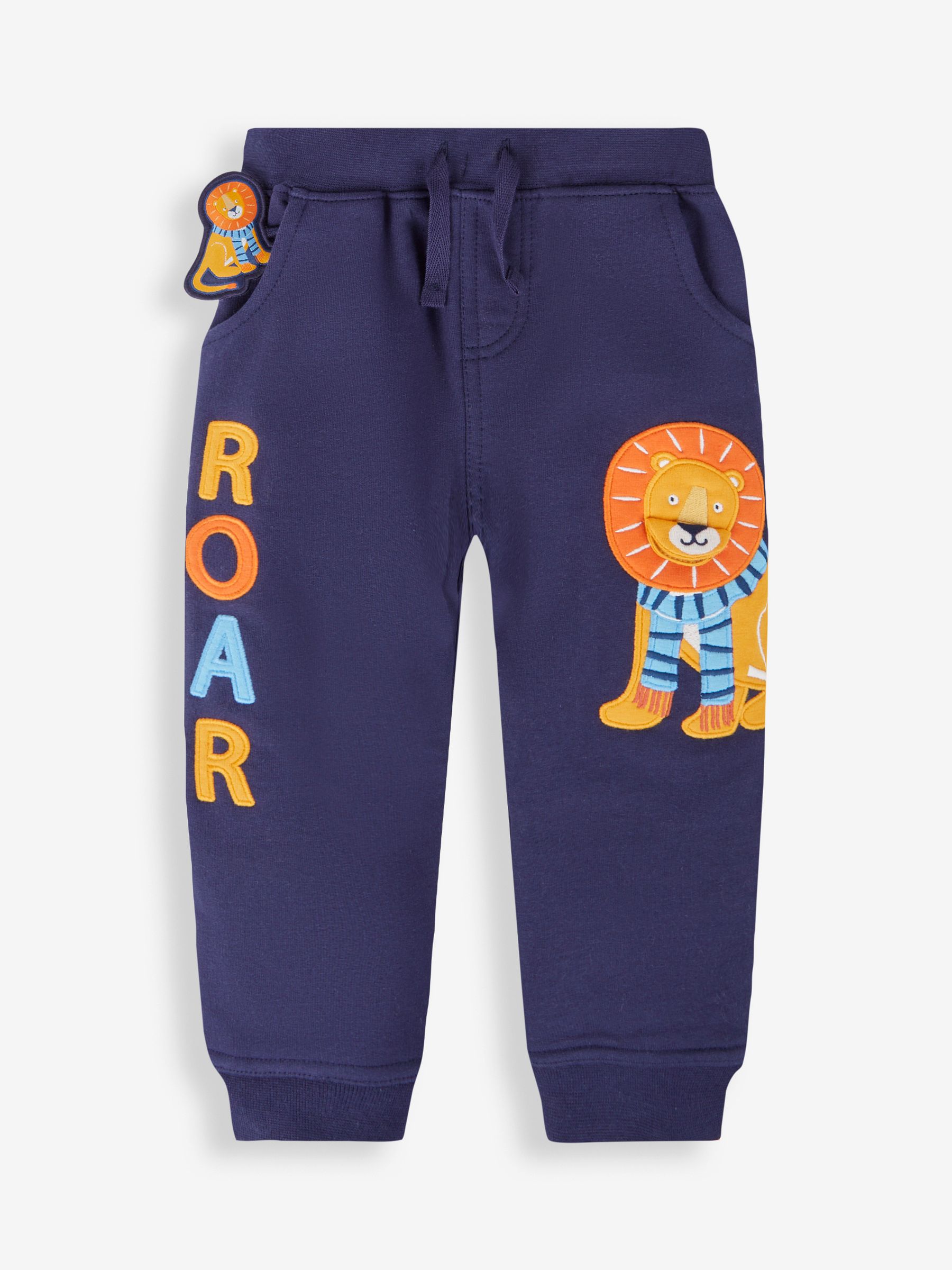 Navy Blue Lion Appliqué Joggers With Pet In Pocket - Image 3 of 4