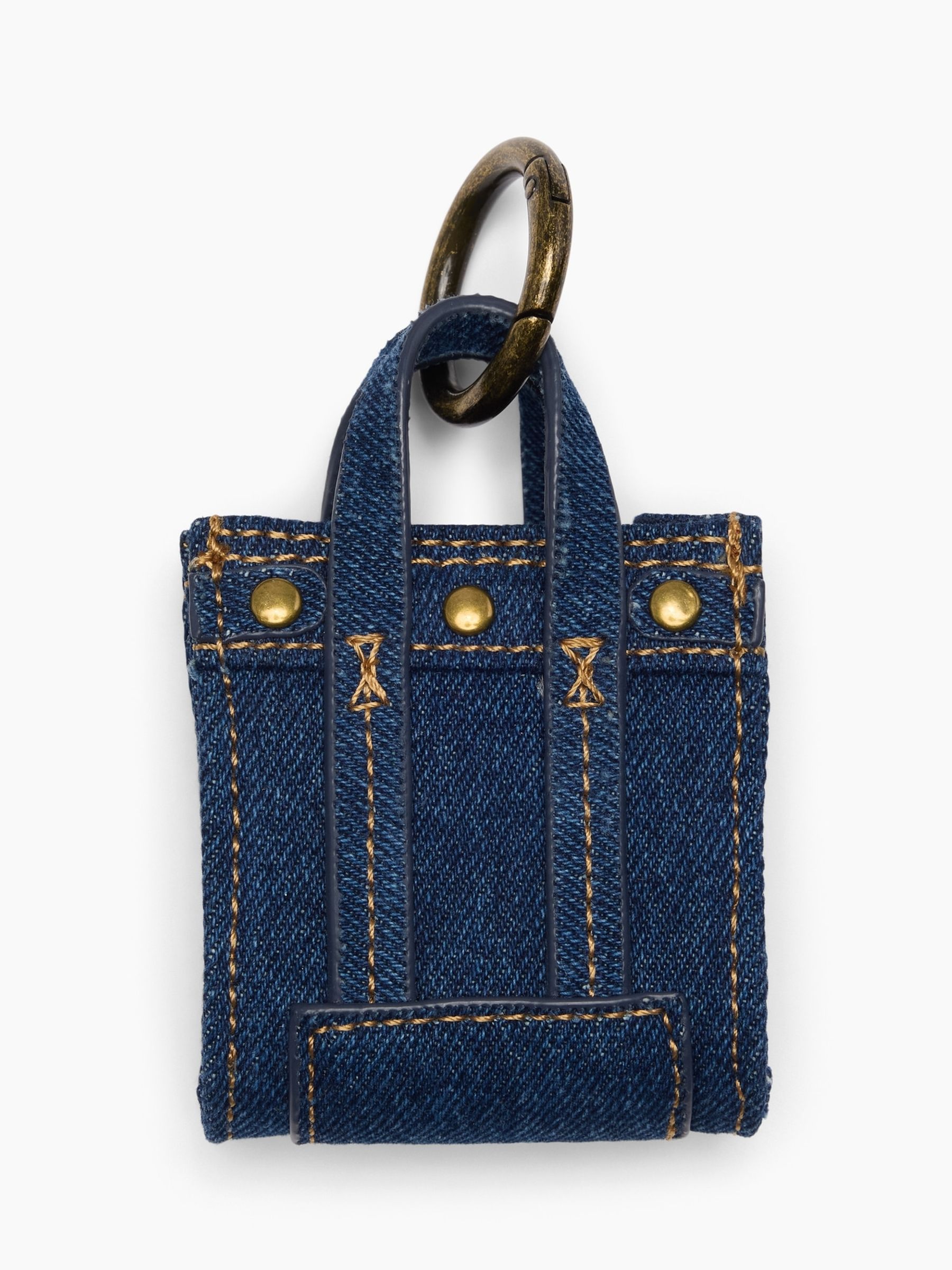 Dark Wash Denim Headphone Case Bag Charm - Image 2 of 4 Dark Wash Denim Headphone Case Bag Charm - Image 2 of 4