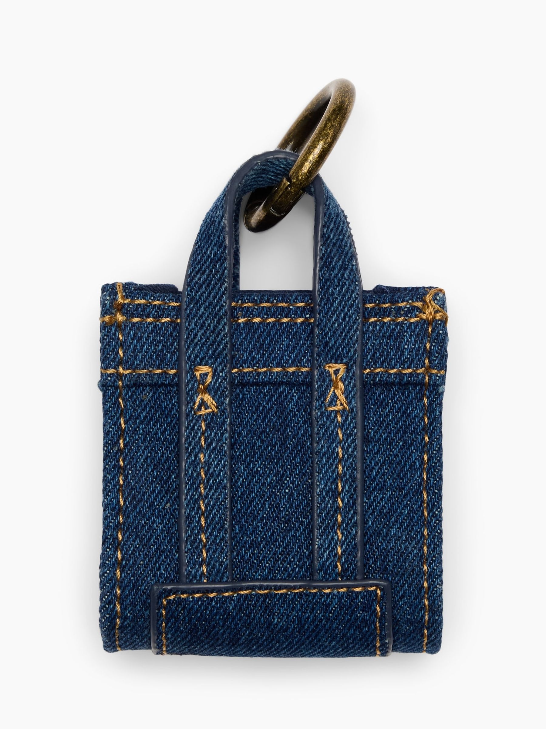 Dark Wash Denim Headphone Case Bag Charm - Image 3 of 4